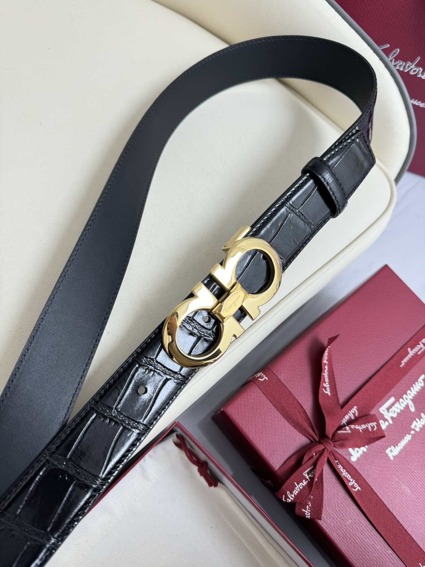 Salvatore Ferragamo Basic Belt Top Grain Leather