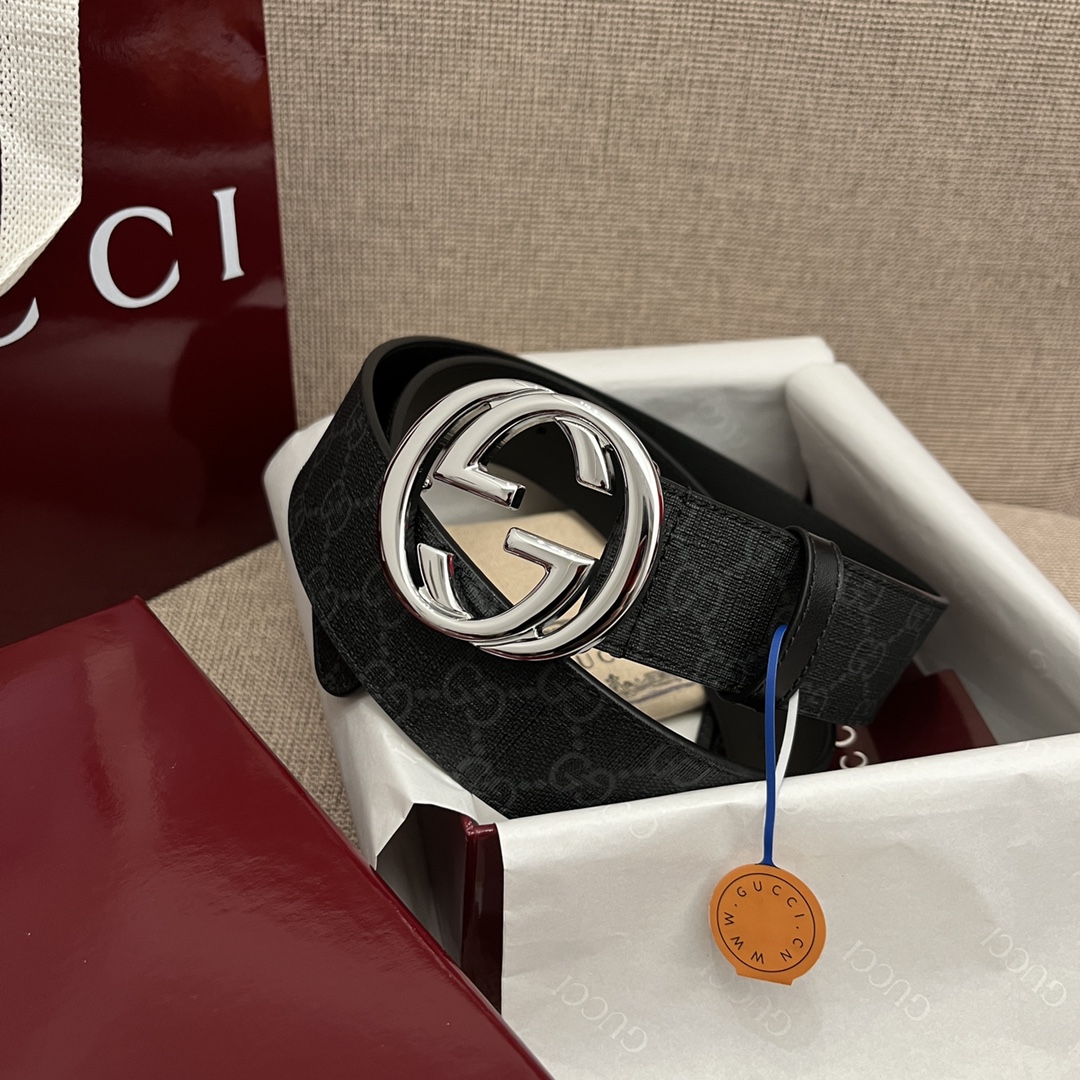 Gucci Basic Belt Canvas Black S-m