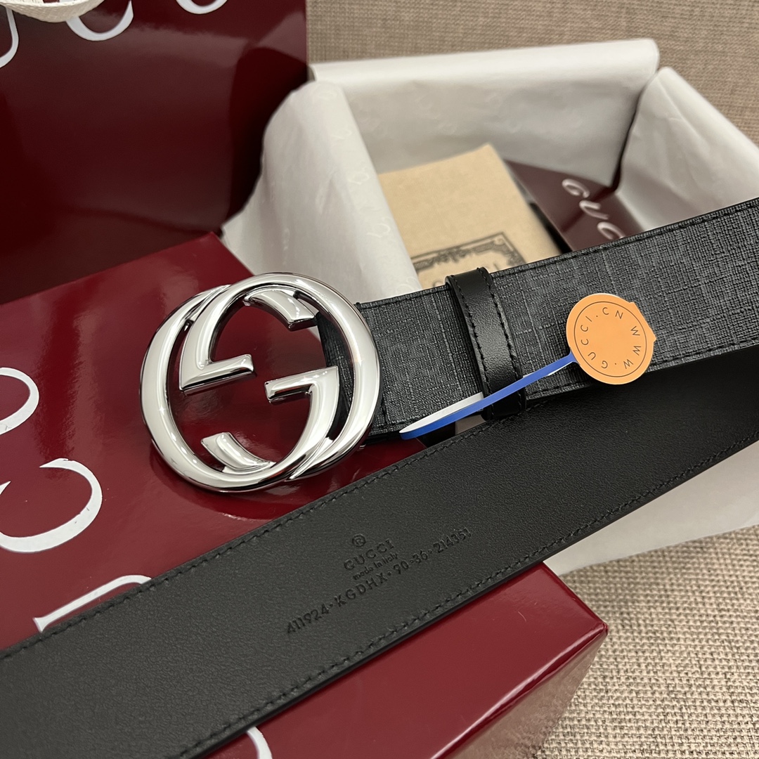 Gucci Basic Belt Canvas Black S-m