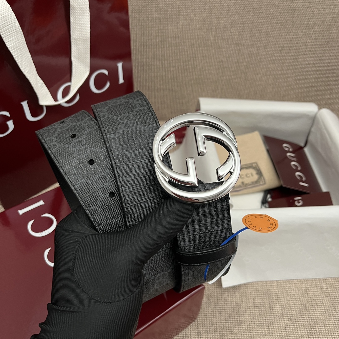 Gucci Basic Belt Canvas Black S-m