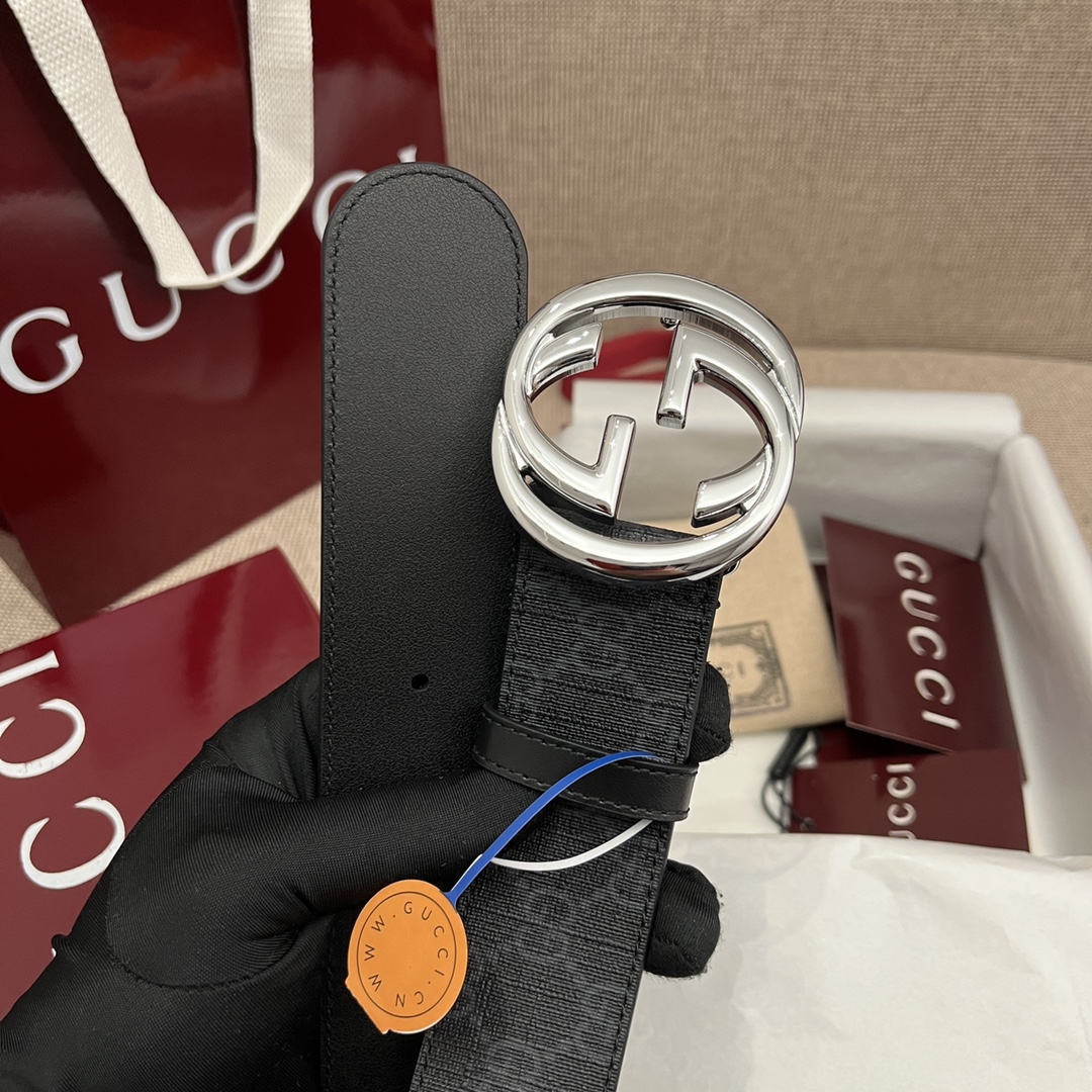 Gucci Basic Belt Canvas Black S-m