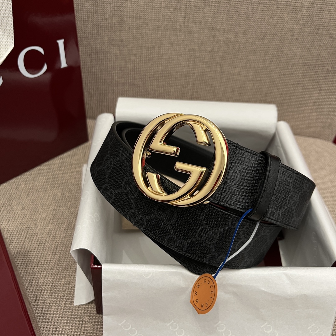 Gucci Basic Belt Canvas Black S-m