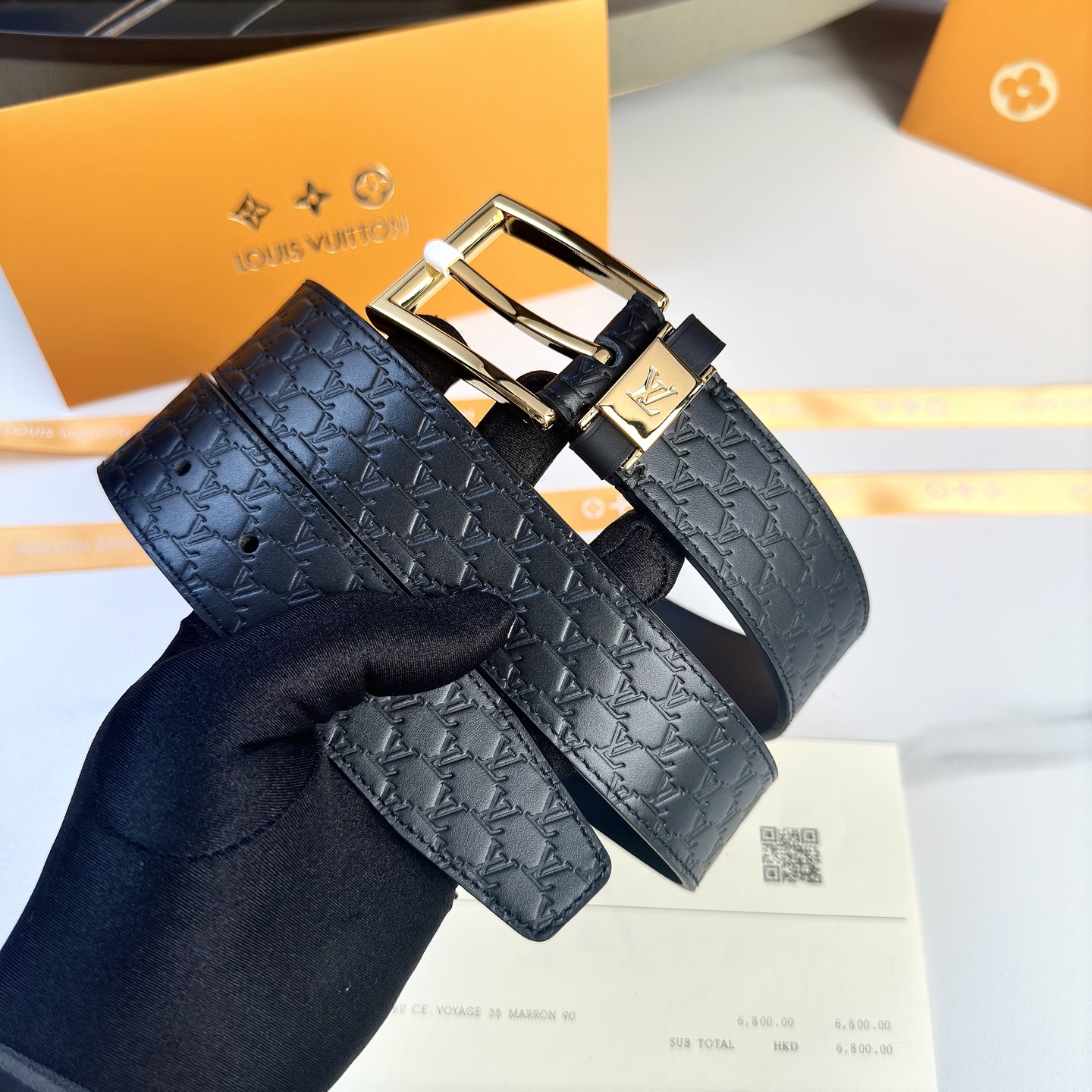 Louis Vuitton Male Basic Belt Cow Leather S-l