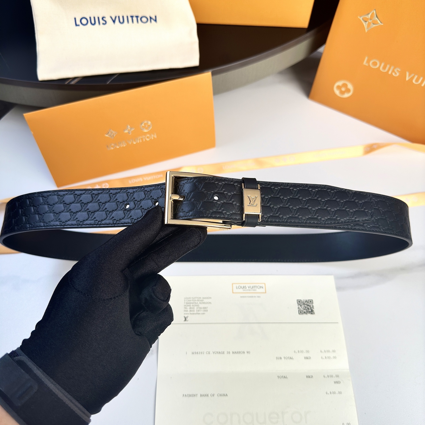 Louis Vuitton Male Basic Belt Cow Leather S-l