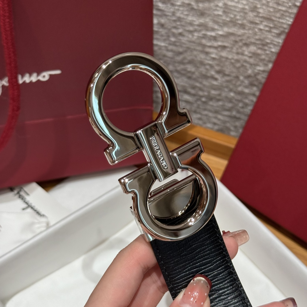 Leather Belt Cow Leather Gray Adjustable S-m