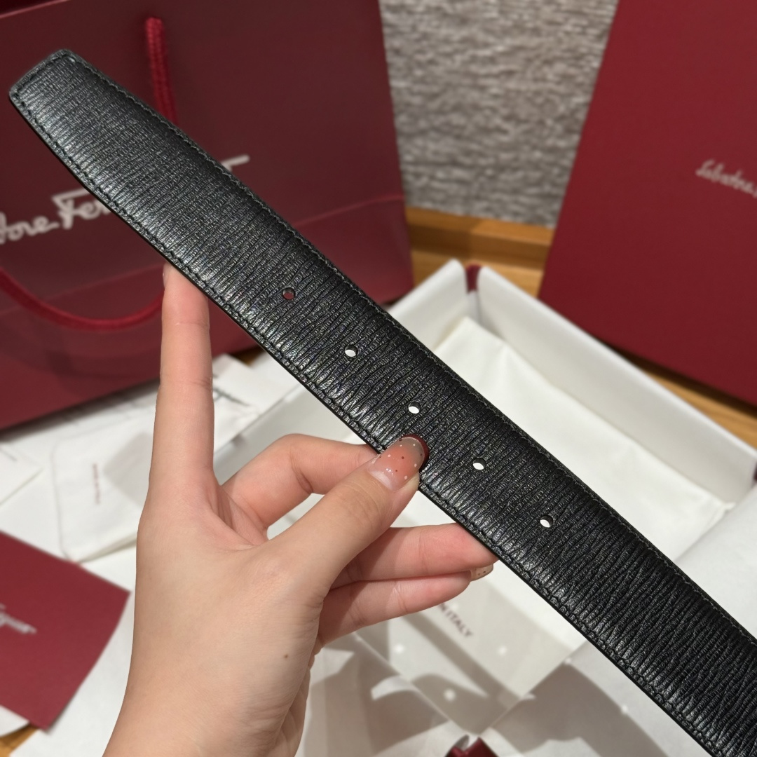 Leather Belt Cow Leather Gray Adjustable S-m