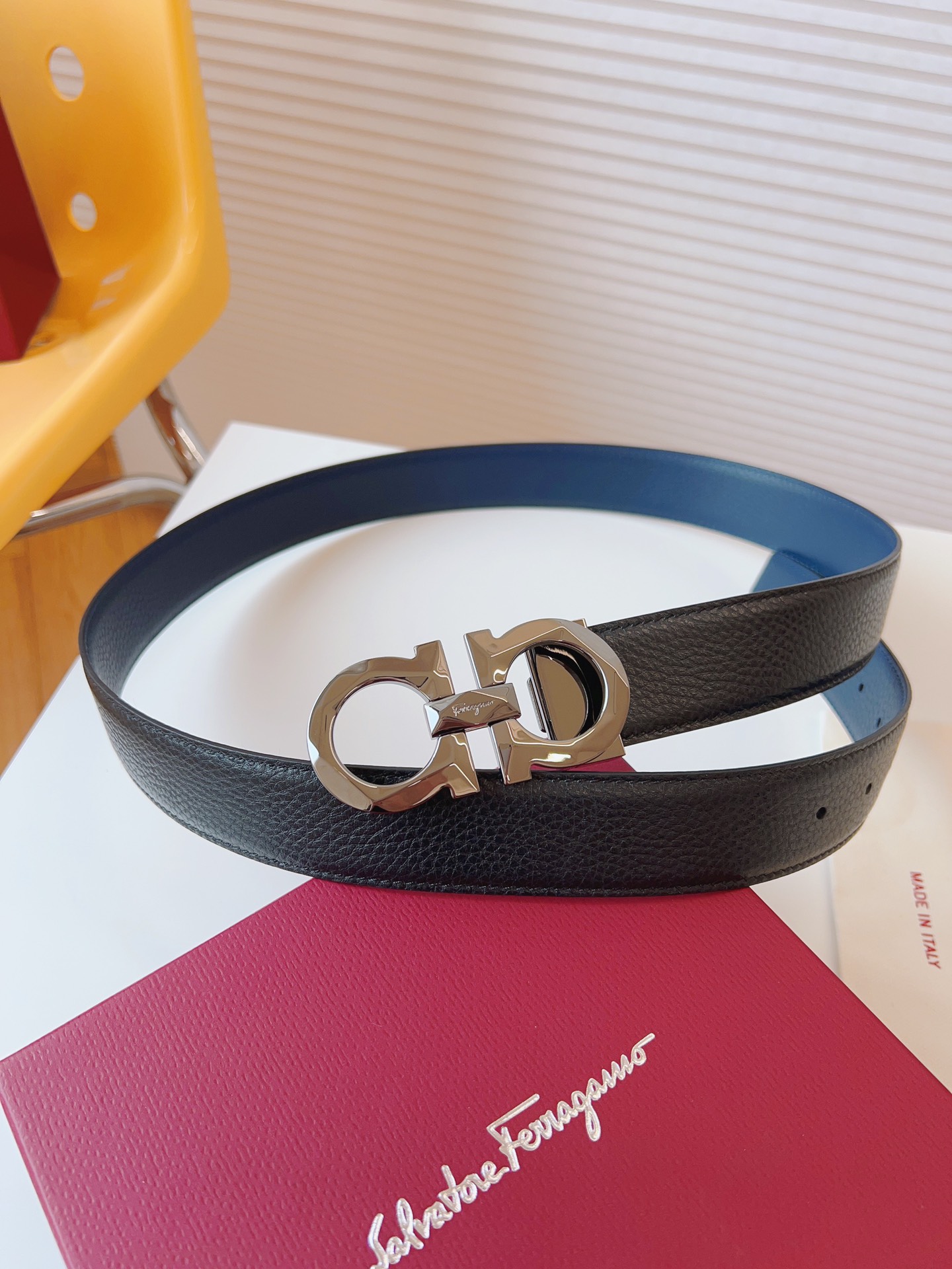 Salvatore Ferragamo Male Leather Belt Top Grain Leather M