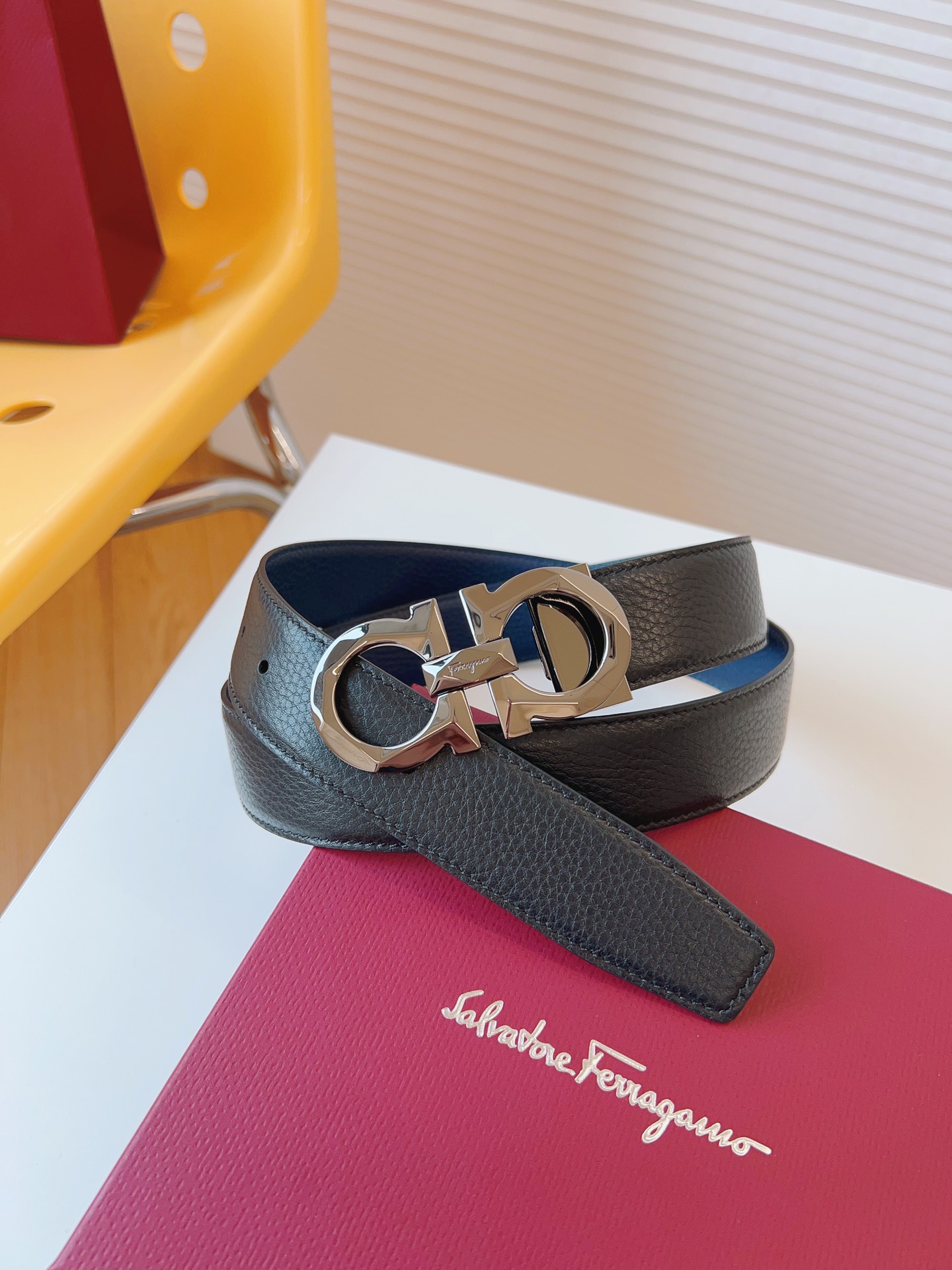 Salvatore Ferragamo Male Leather Belt Top Grain Leather M