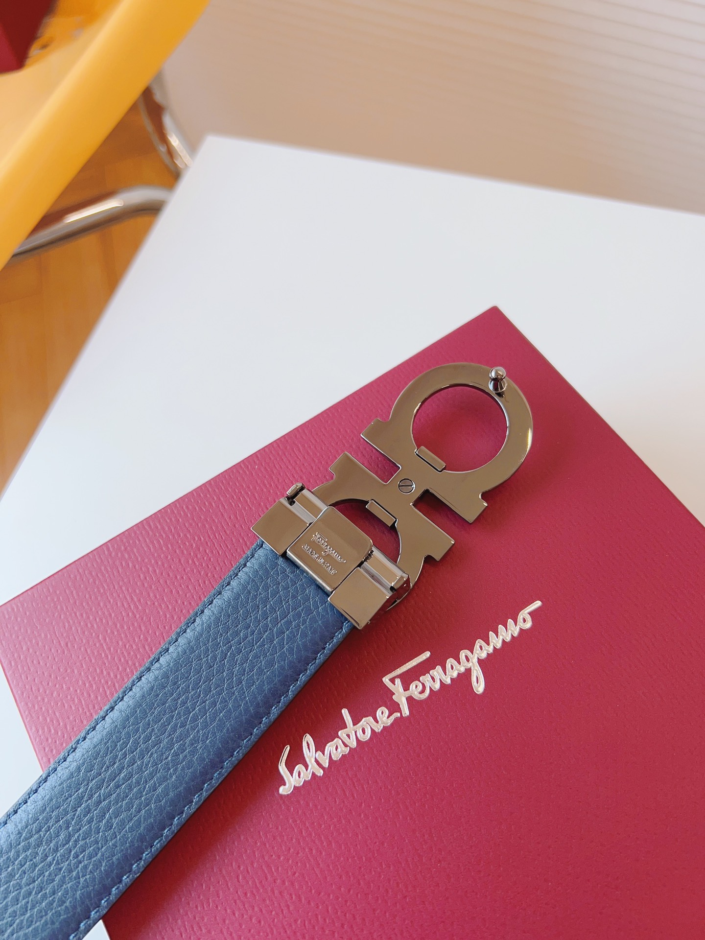 Salvatore Ferragamo Male Leather Belt Top Grain Leather M