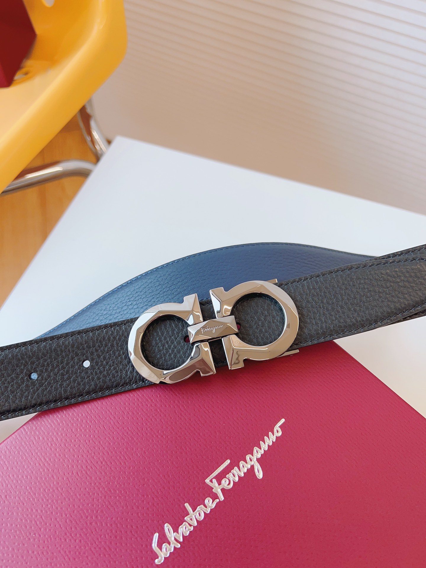 Salvatore Ferragamo Male Leather Belt Top Grain Leather M