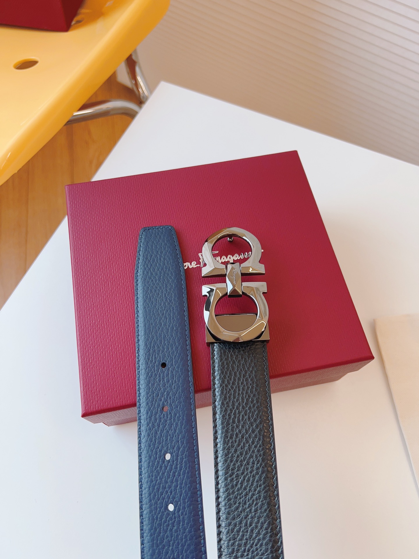 Salvatore Ferragamo Male Leather Belt Top Grain Leather M