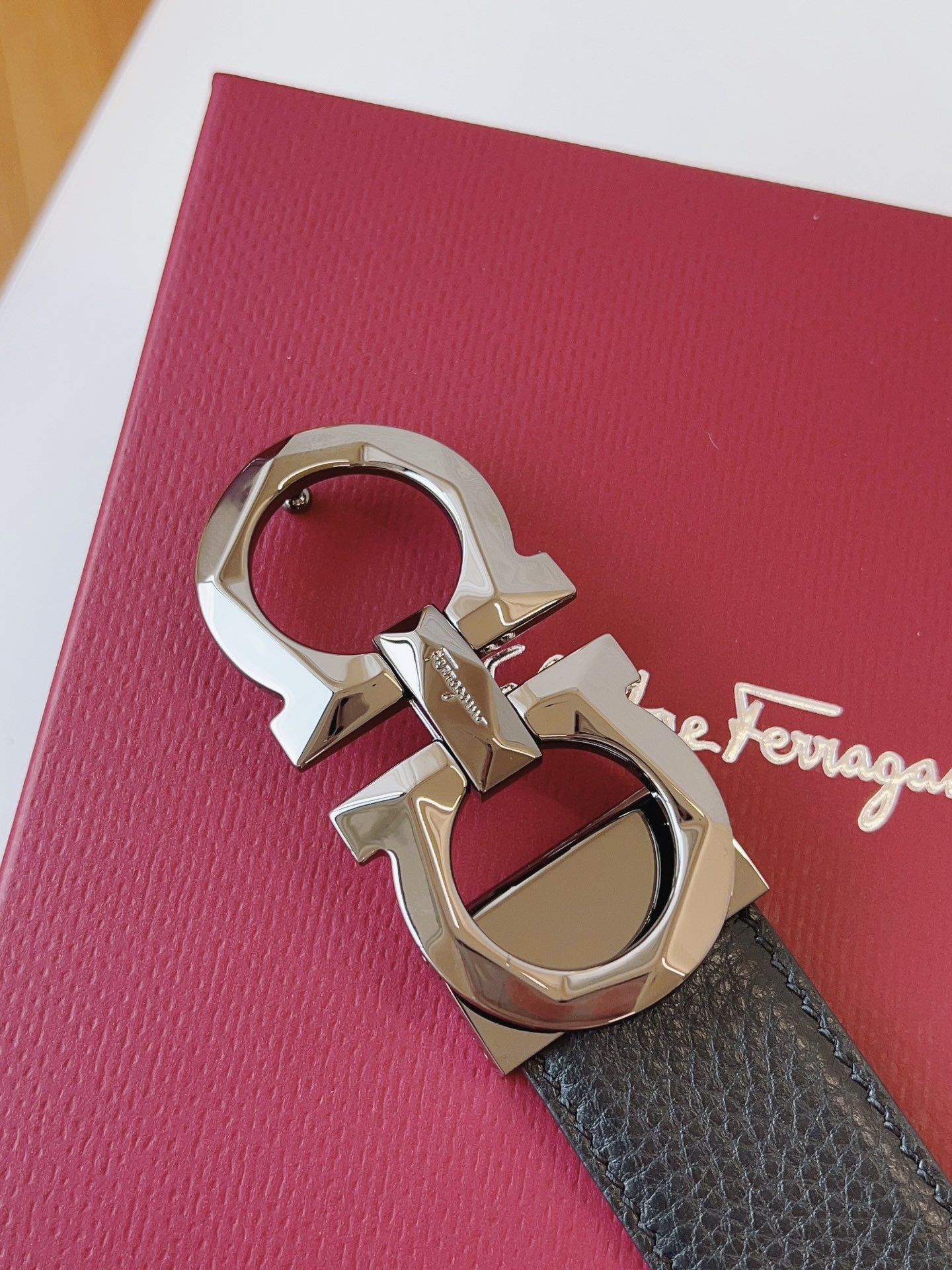 Salvatore Ferragamo Male Leather Belt Top Grain Leather M