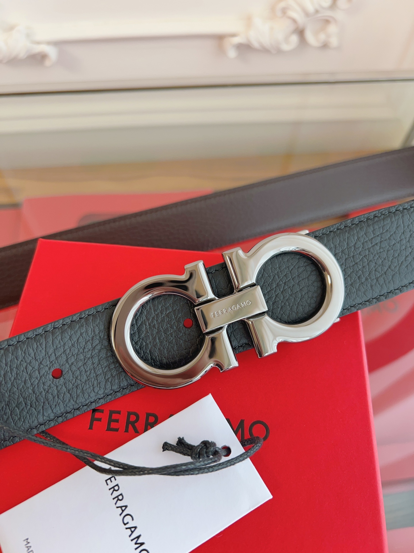 Salvatore Ferragamo Male Leather Belt Top Grain Leather M