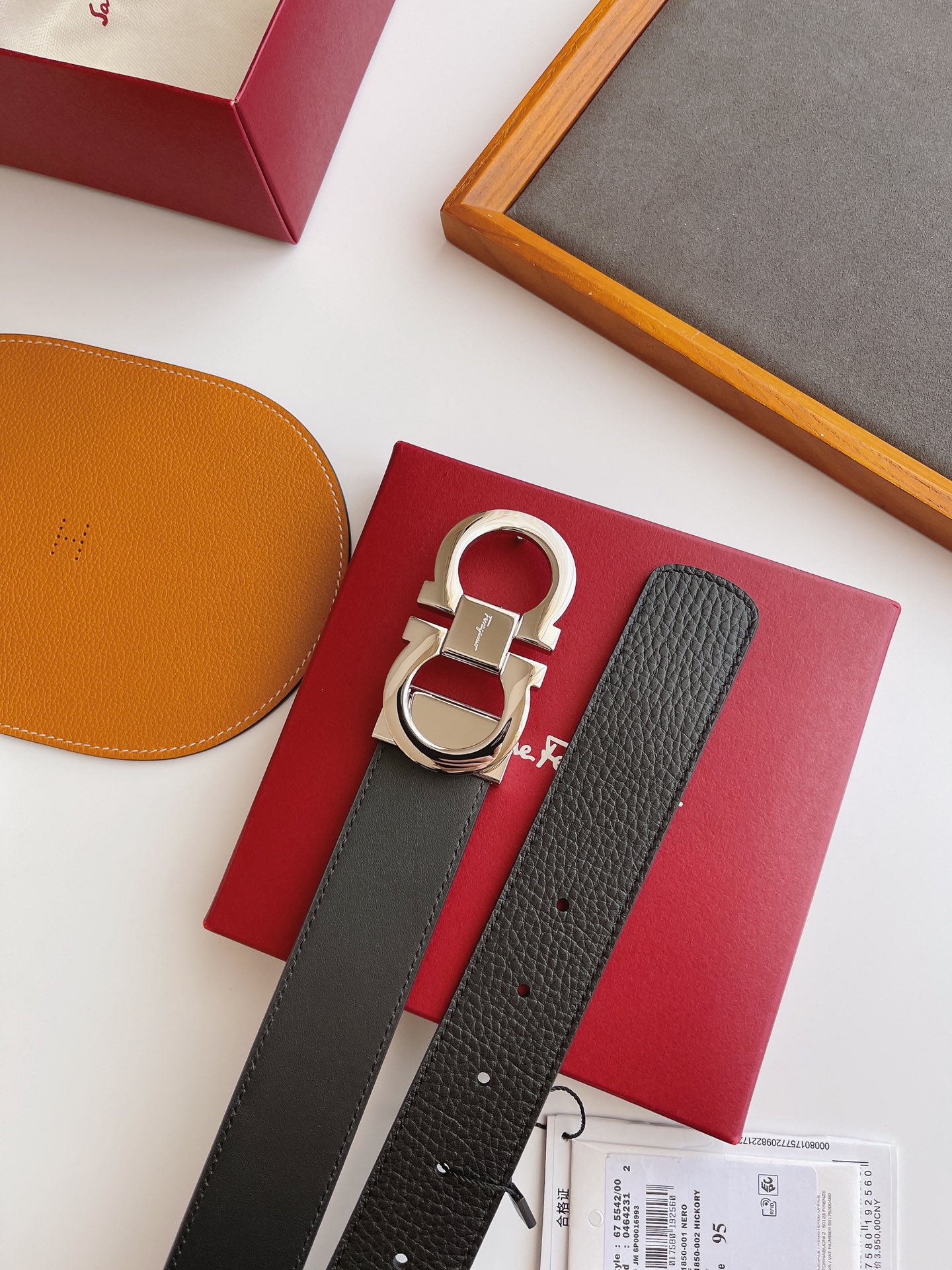 Salvatore Ferragamo Male Leather Belt Top Grain Leather M