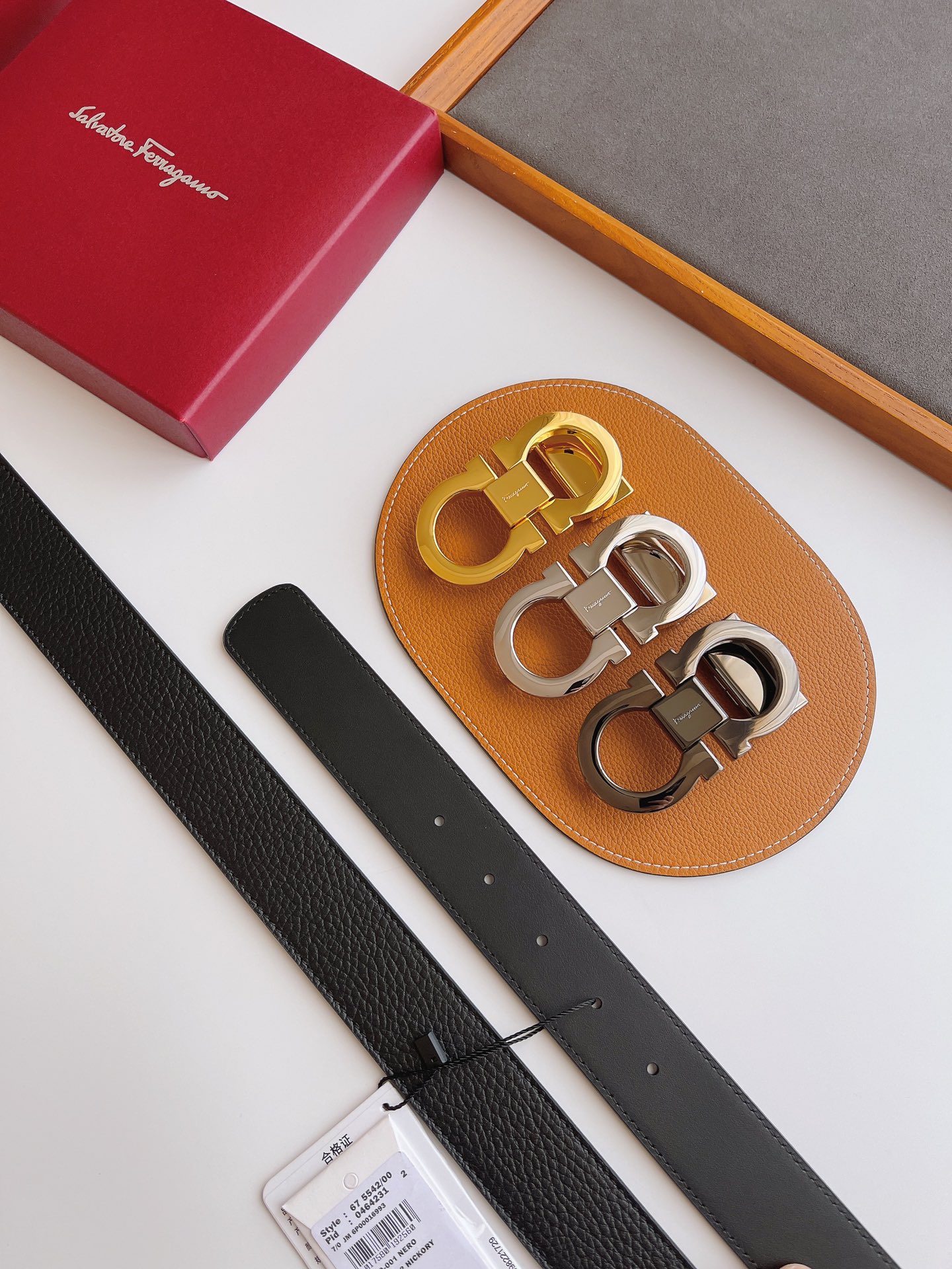 Salvatore Ferragamo Male Leather Belt Top Grain Leather M