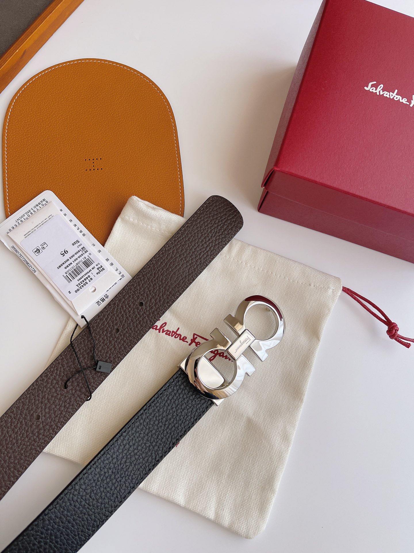 Salvatore Ferragamo Male Leather Belt Top Grain Leather M