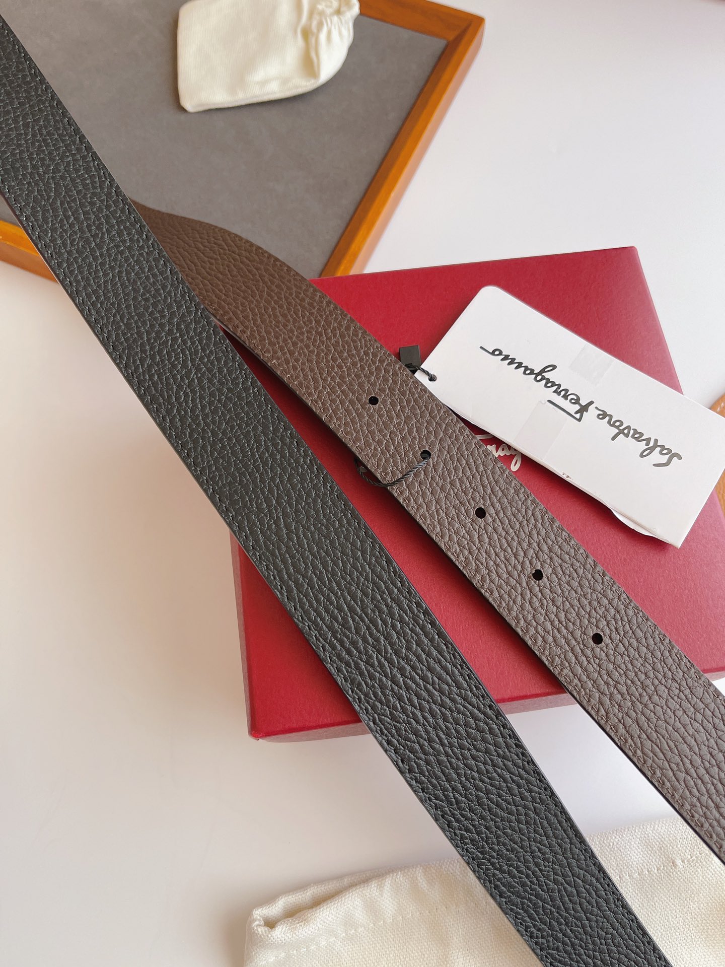 Salvatore Ferragamo Male Leather Belt Top Grain Leather M