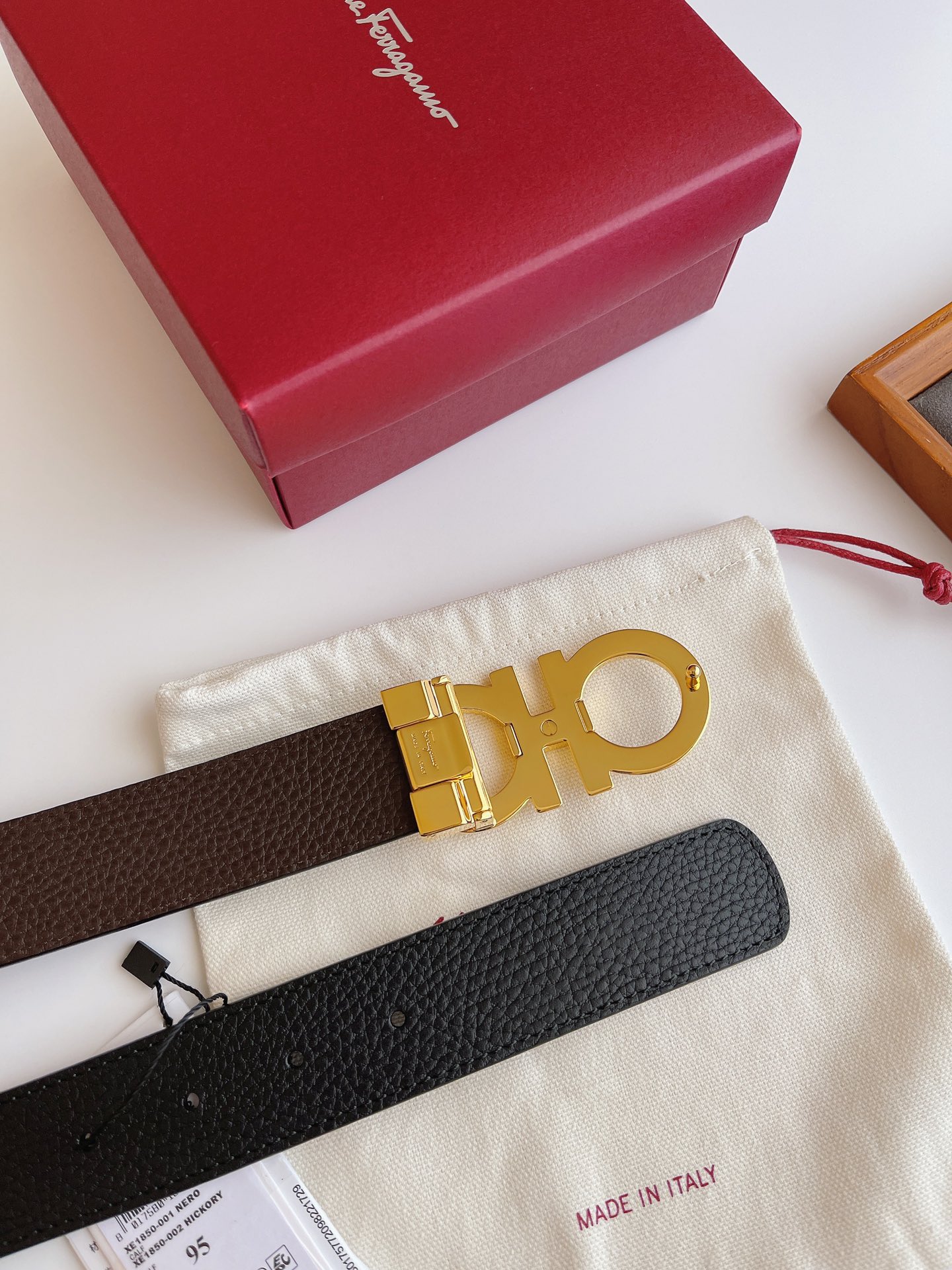 Salvatore Ferragamo Male Leather Belt Top Grain Leather M