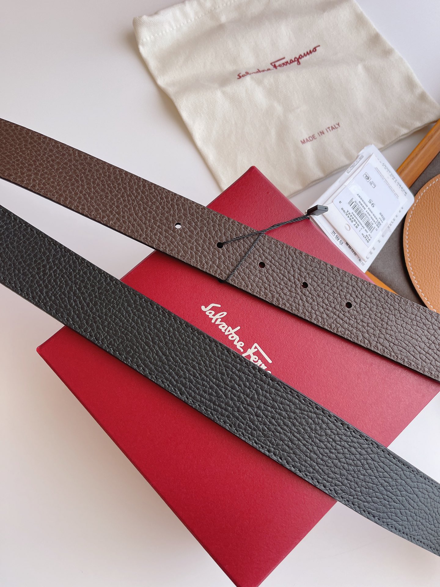 Salvatore Ferragamo Male Leather Belt Top Grain Leather M