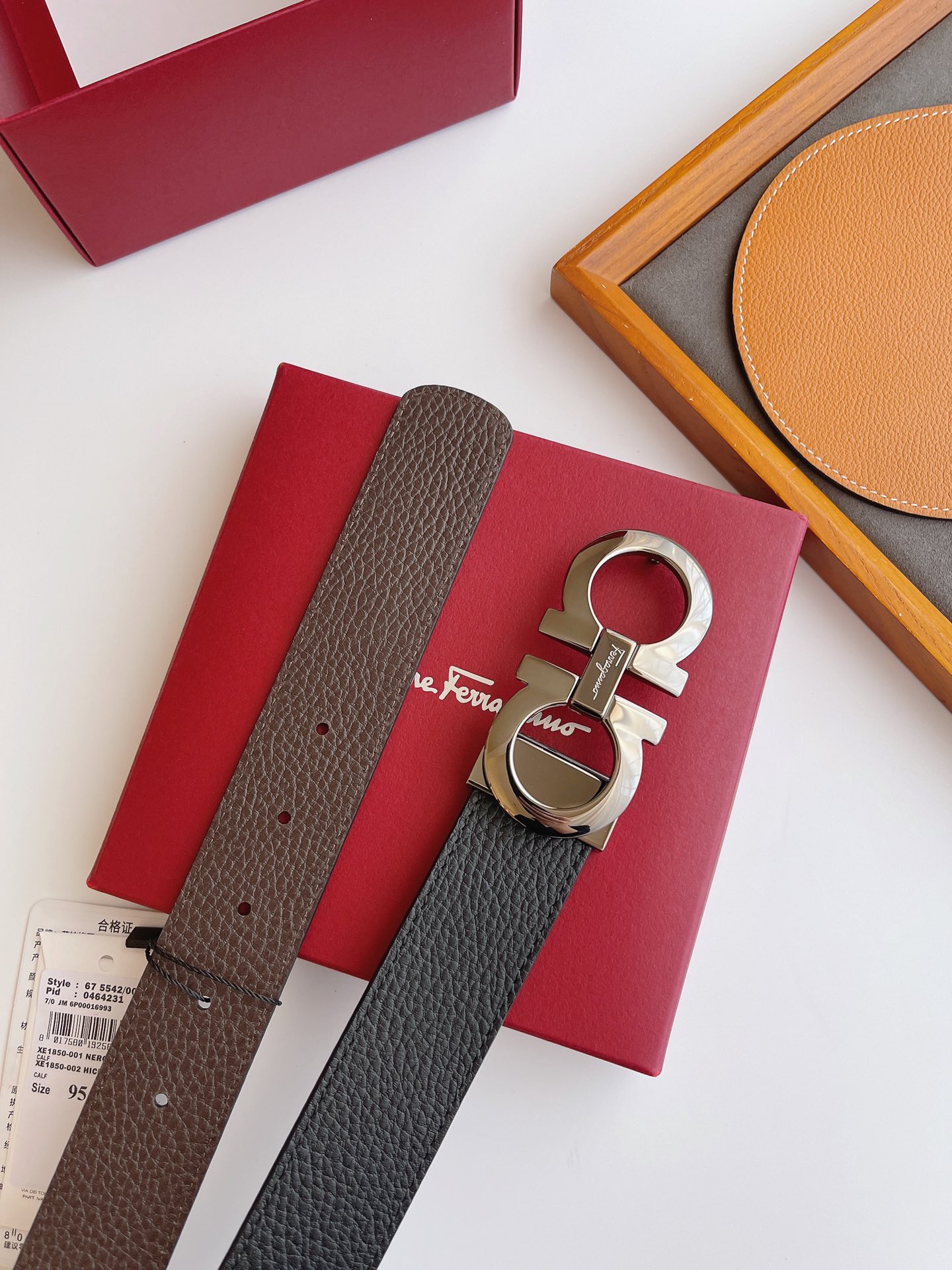 Salvatore Ferragamo Male Leather Belt Top Grain Leather M