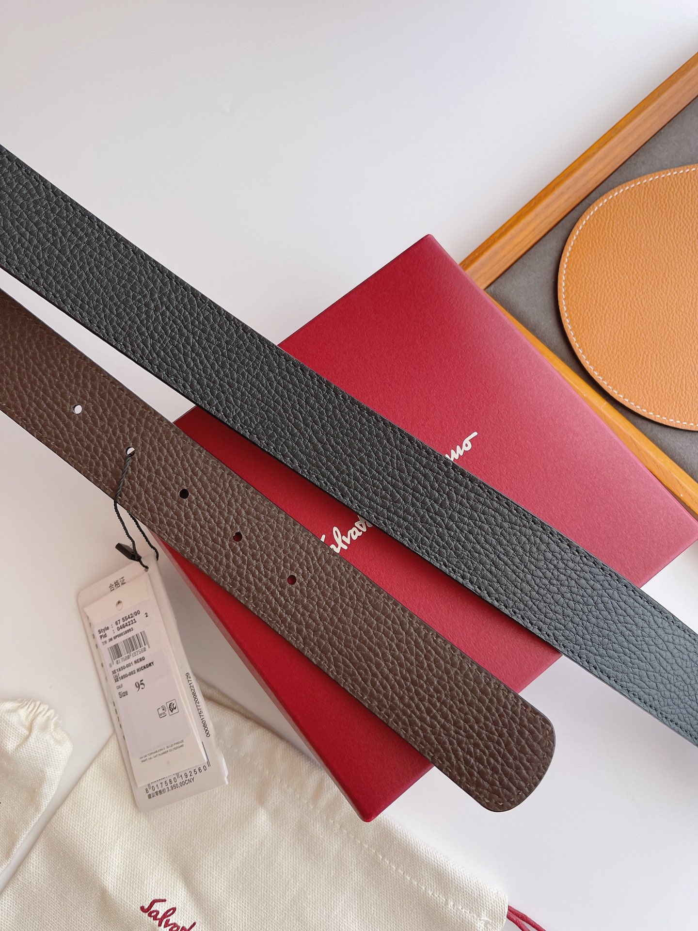 Salvatore Ferragamo Male Leather Belt Top Grain Leather M