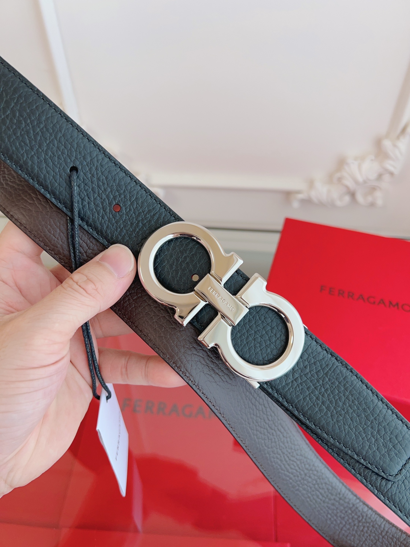 Salvatore Ferragamo Male Leather Belt Top Grain Leather M