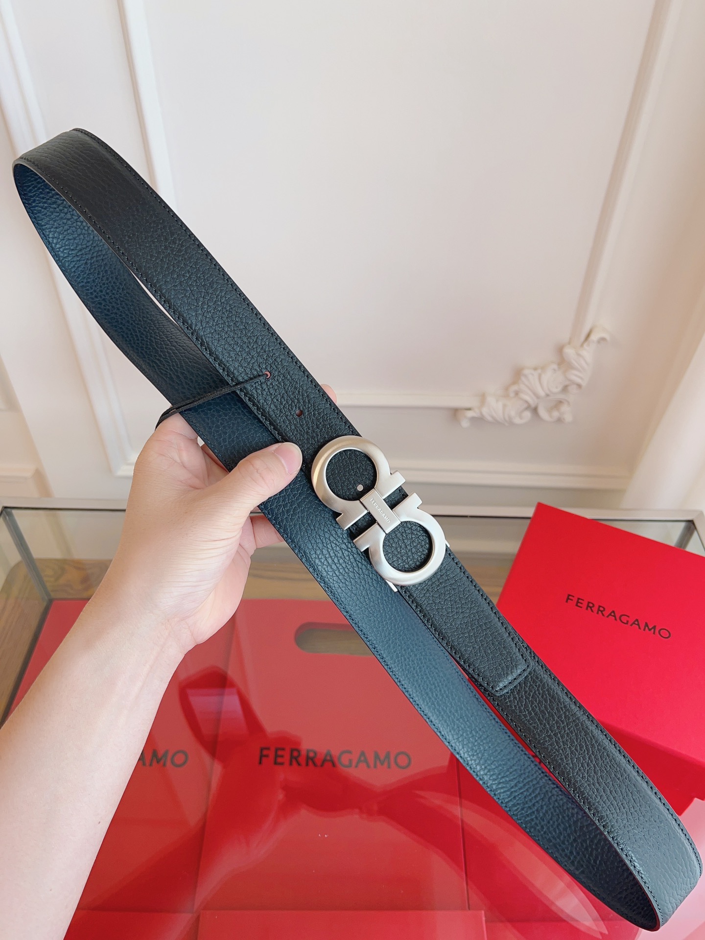 Salvatore Ferragamo Male Leather Belt Top Grain Leather M