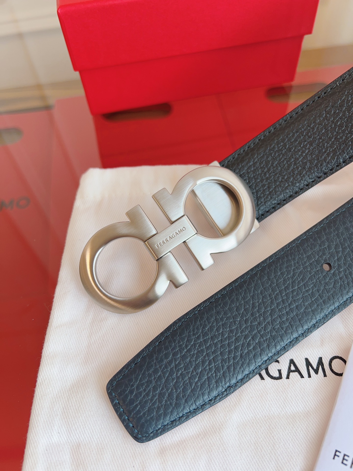 Salvatore Ferragamo Male Leather Belt Top Grain Leather M