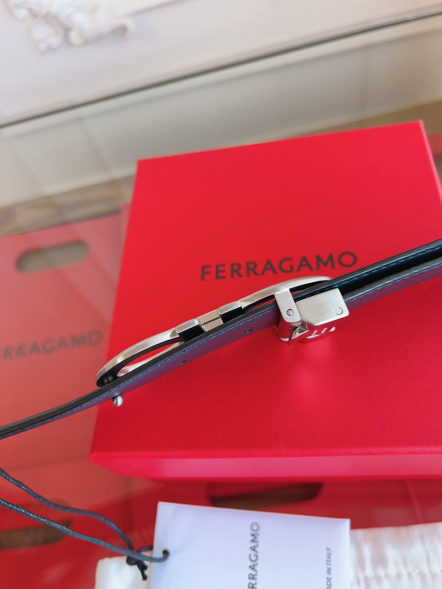 Salvatore Ferragamo Male Leather Belt Top Grain Leather M