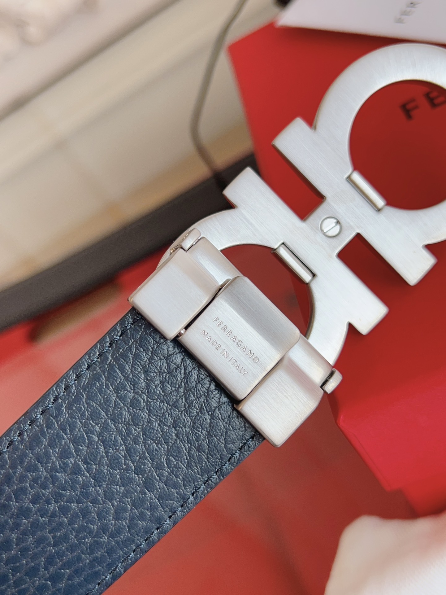 Salvatore Ferragamo Male Leather Belt Top Grain Leather M