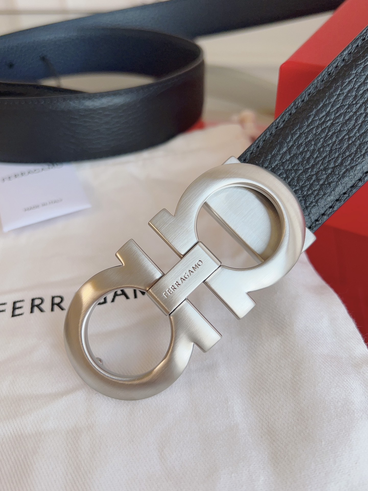 Salvatore Ferragamo Male Leather Belt Top Grain Leather M