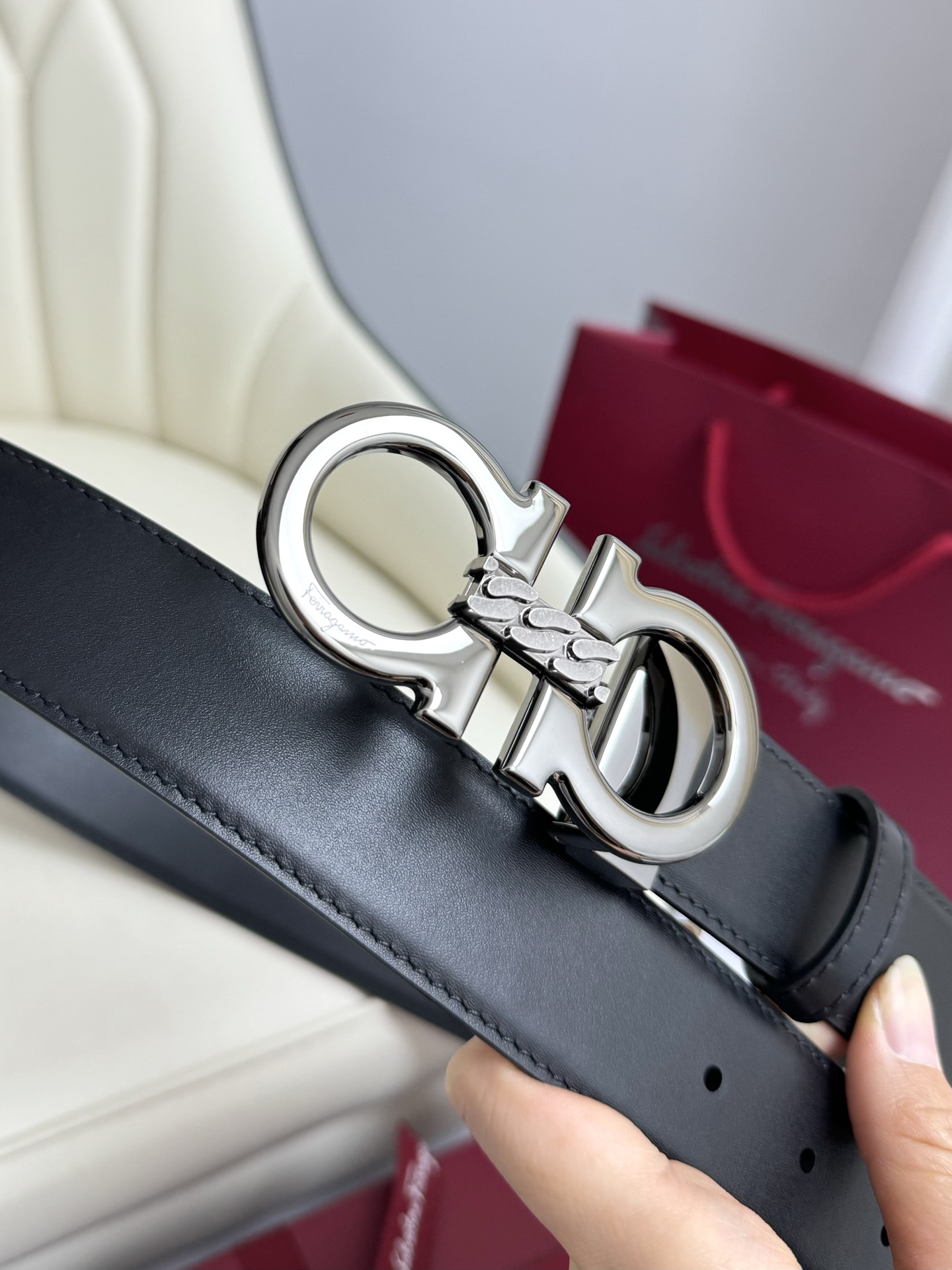 Salvatore Ferragamo Basic Belt Top Grain Leather