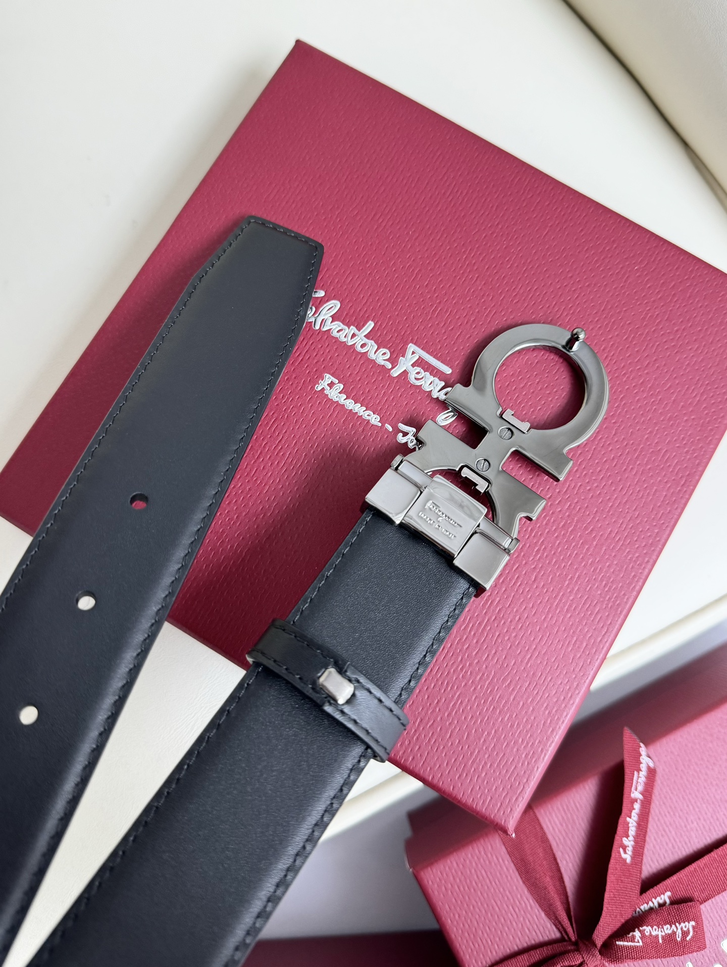 Salvatore Ferragamo Basic Belt Top Grain Leather