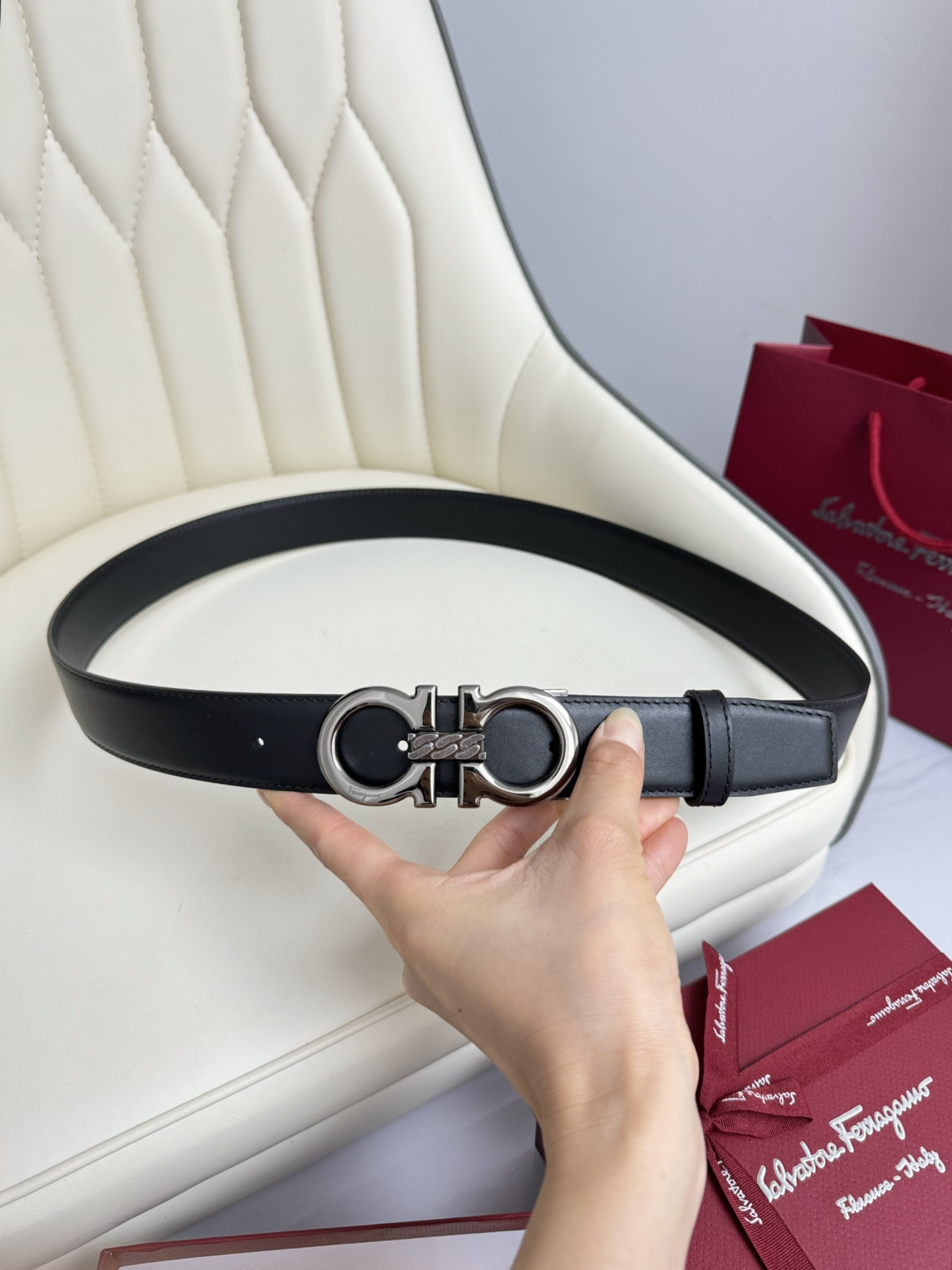 Salvatore Ferragamo Basic Belt Top Grain Leather