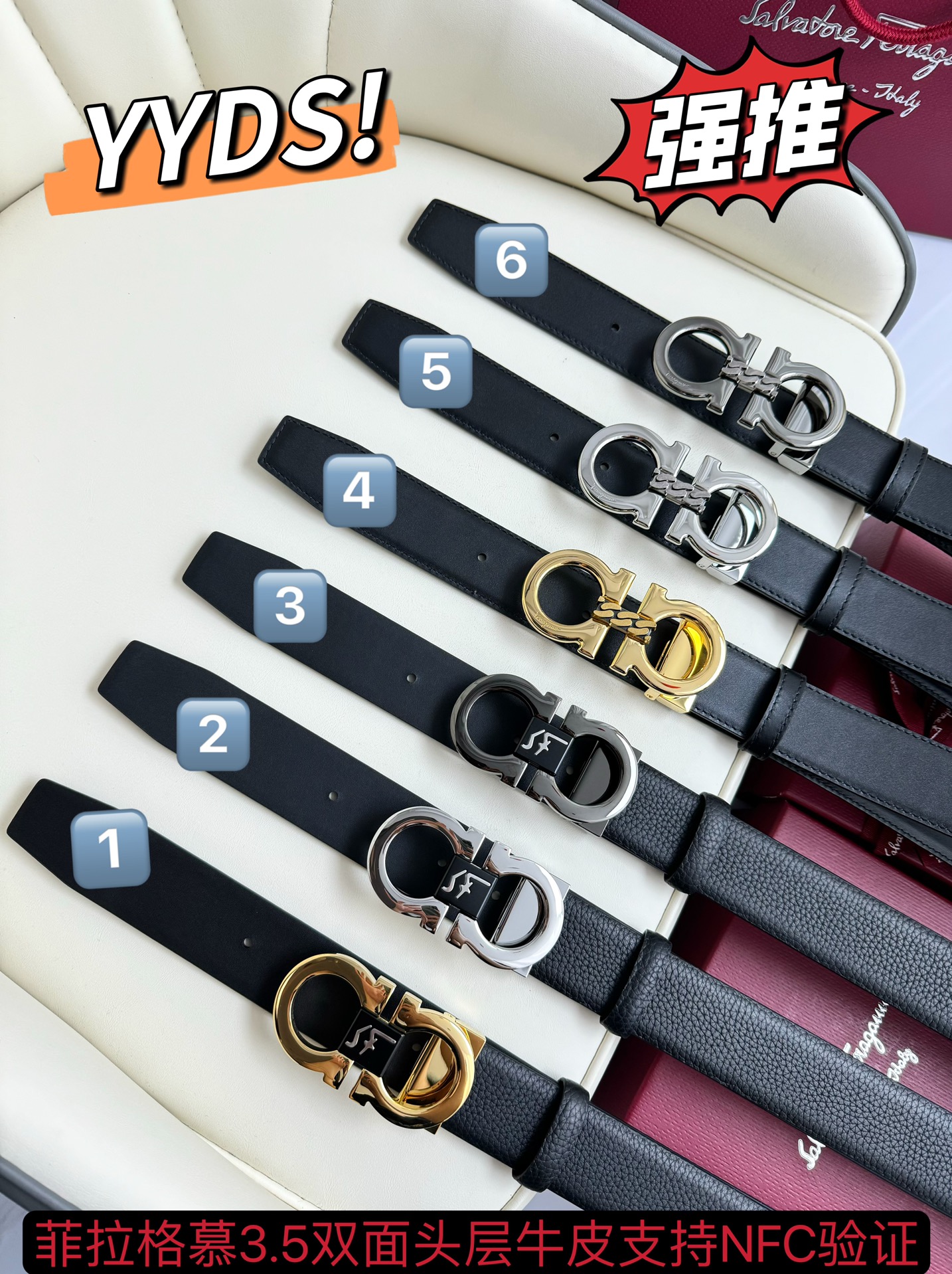 Salvatore Ferragamo Basic Belt Top Grain Leather