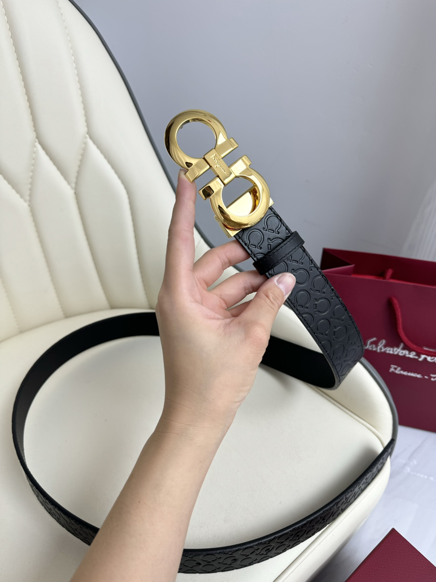 Salvatore Ferragamo Basic Belt Top Grain Leather