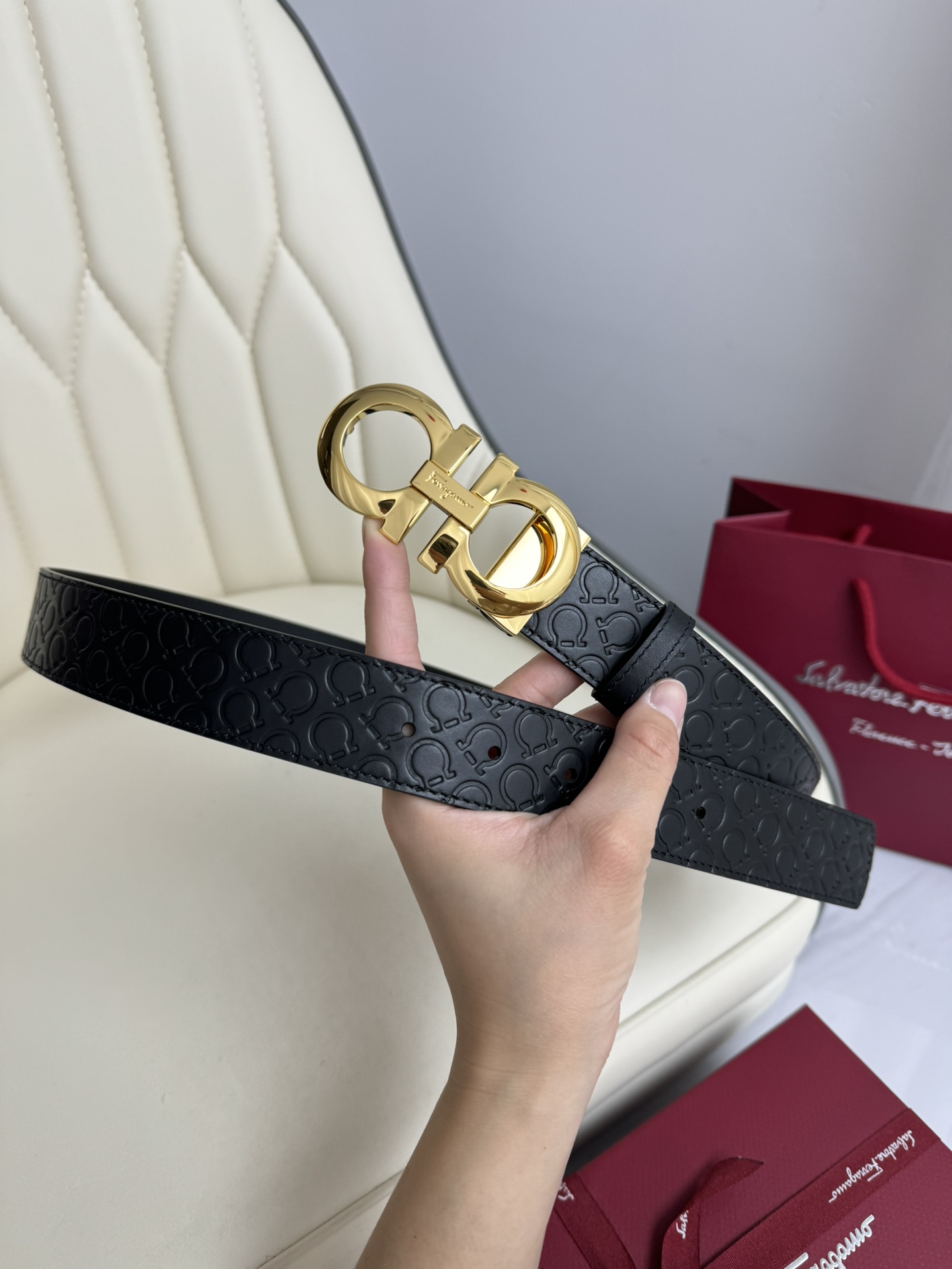 Salvatore Ferragamo Basic Belt Top Grain Leather