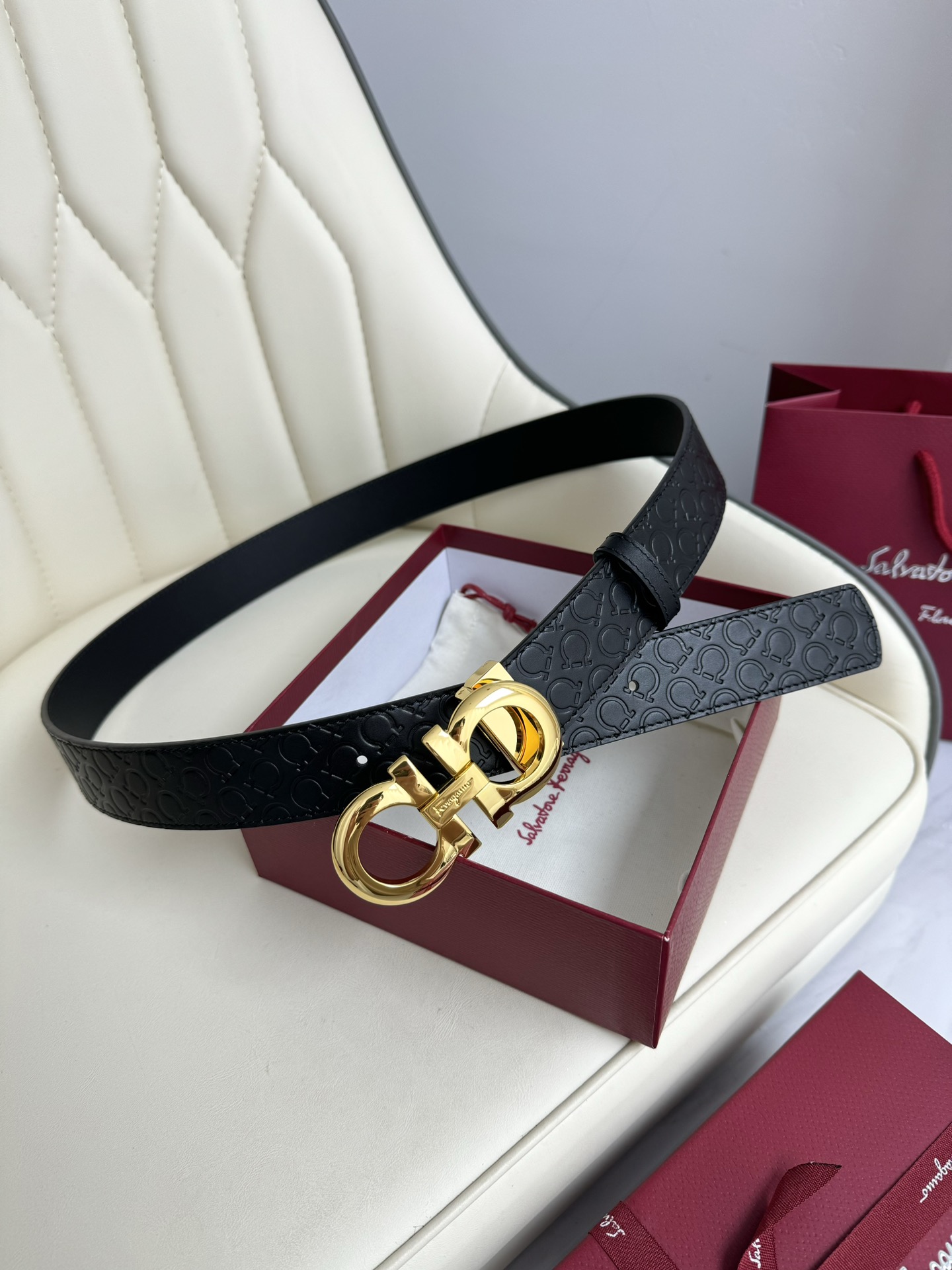 Salvatore Ferragamo Basic Belt Top Grain Leather