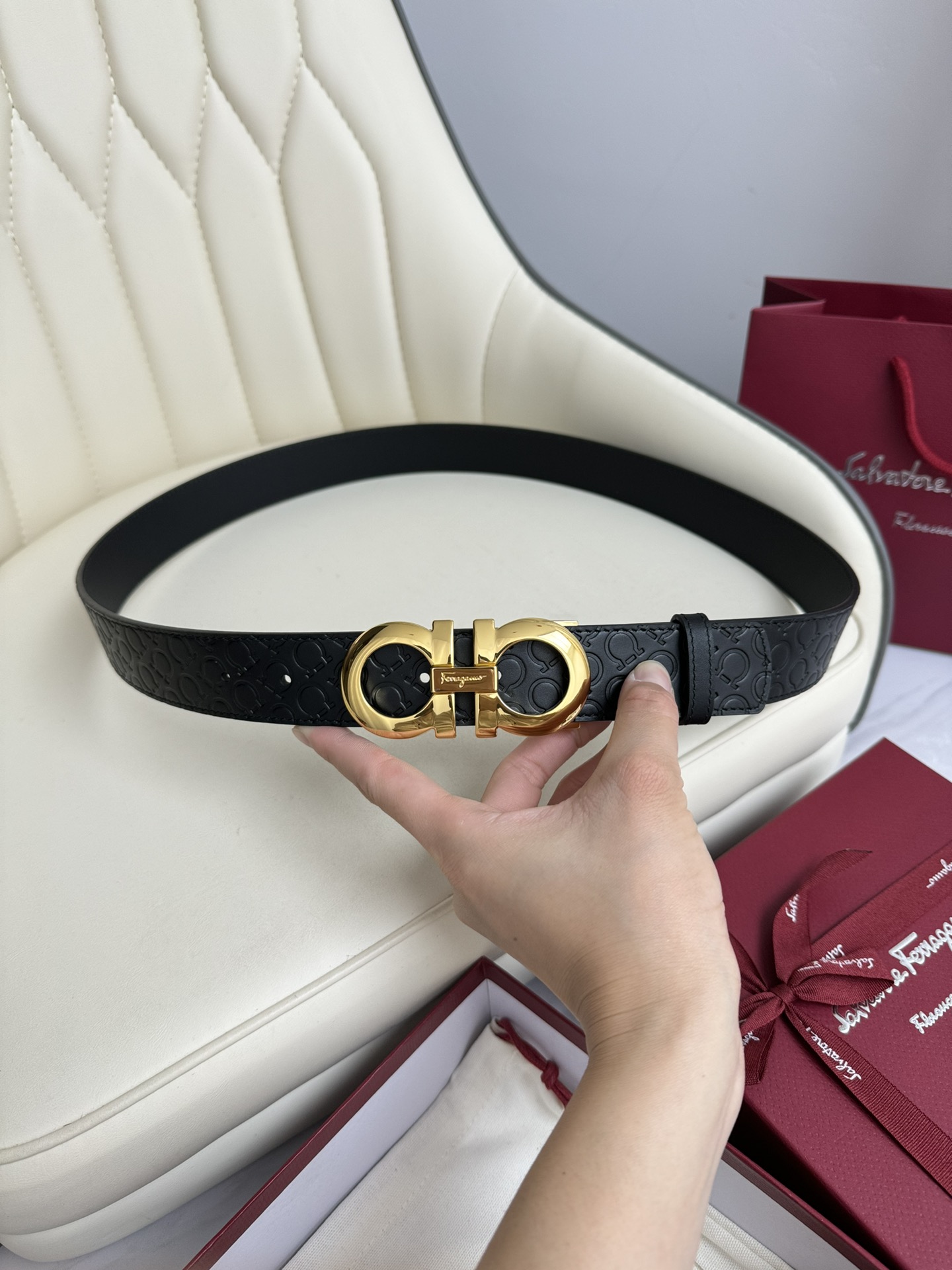 Salvatore Ferragamo Basic Belt Top Grain Leather