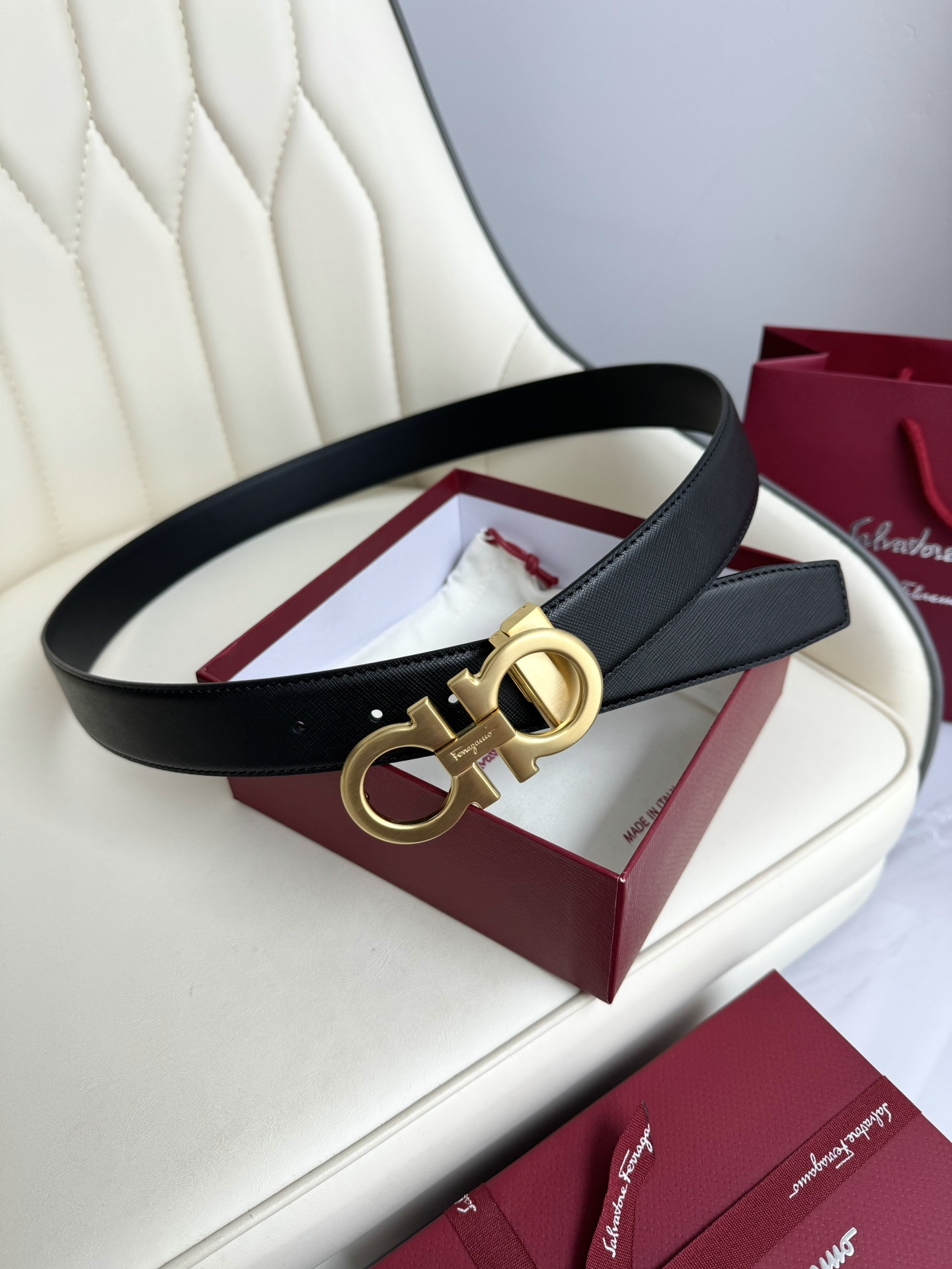 Salvatore Ferragamo Basic Belt Top Grain Leather