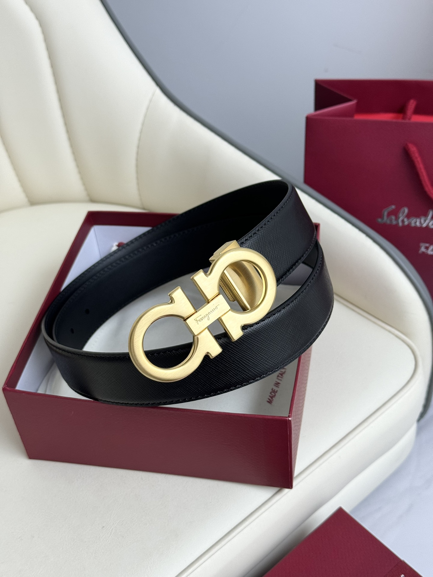 Salvatore Ferragamo Basic Belt Top Grain Leather