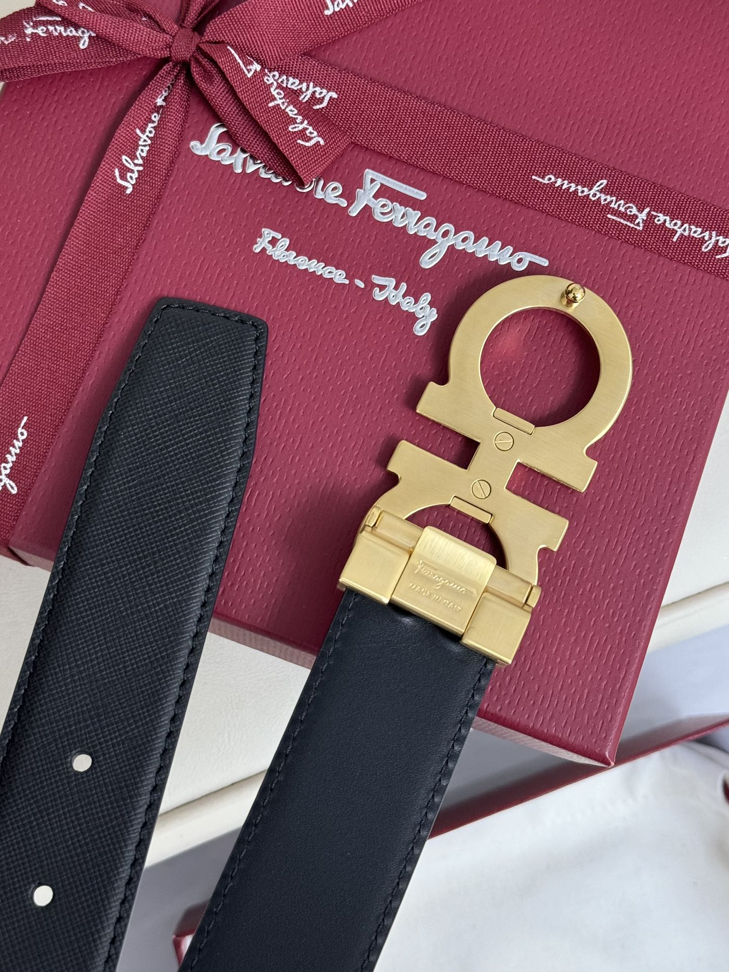 Salvatore Ferragamo Basic Belt Top Grain Leather