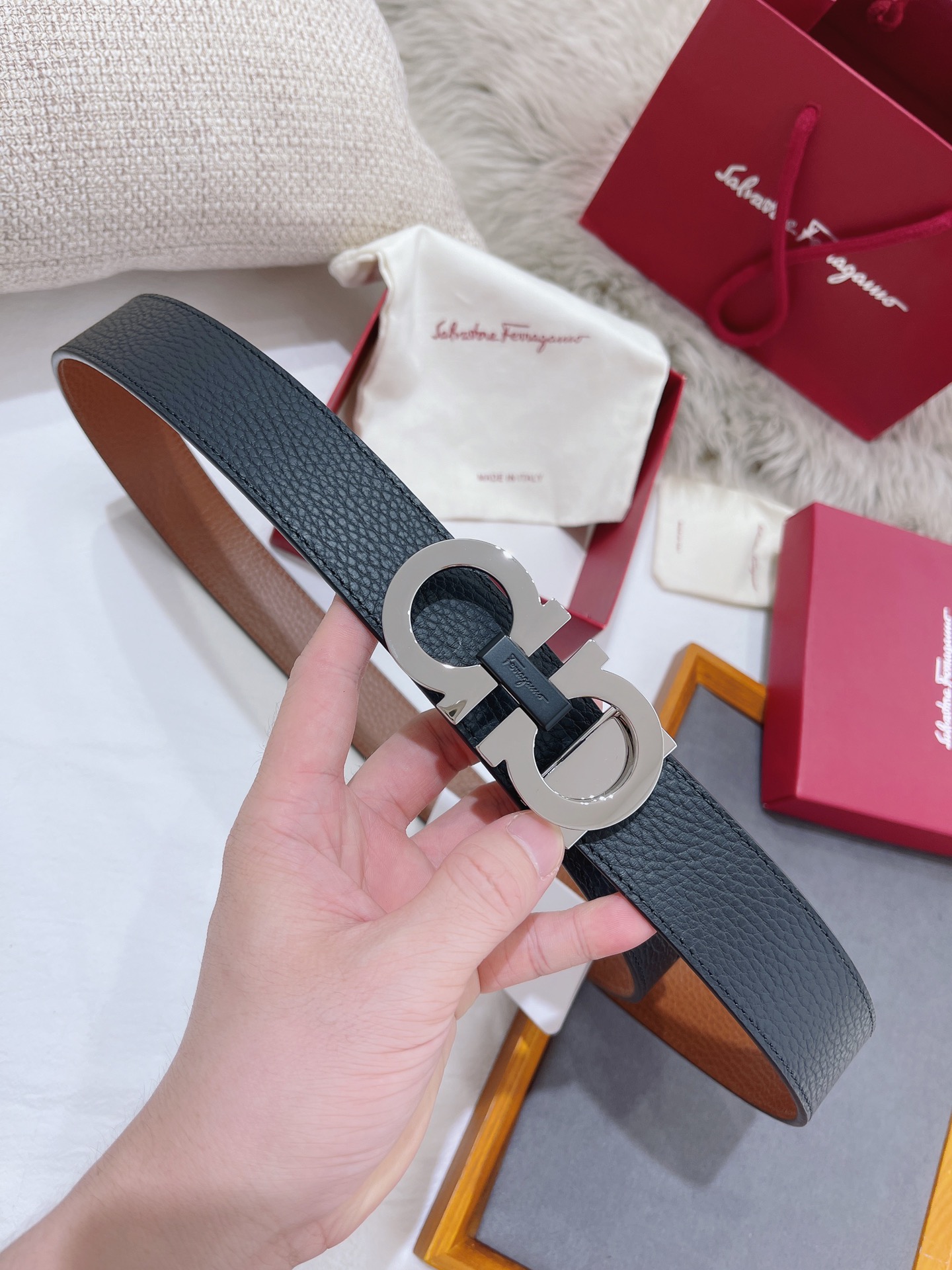 Salvatore Ferragamo Male Leather Belt M