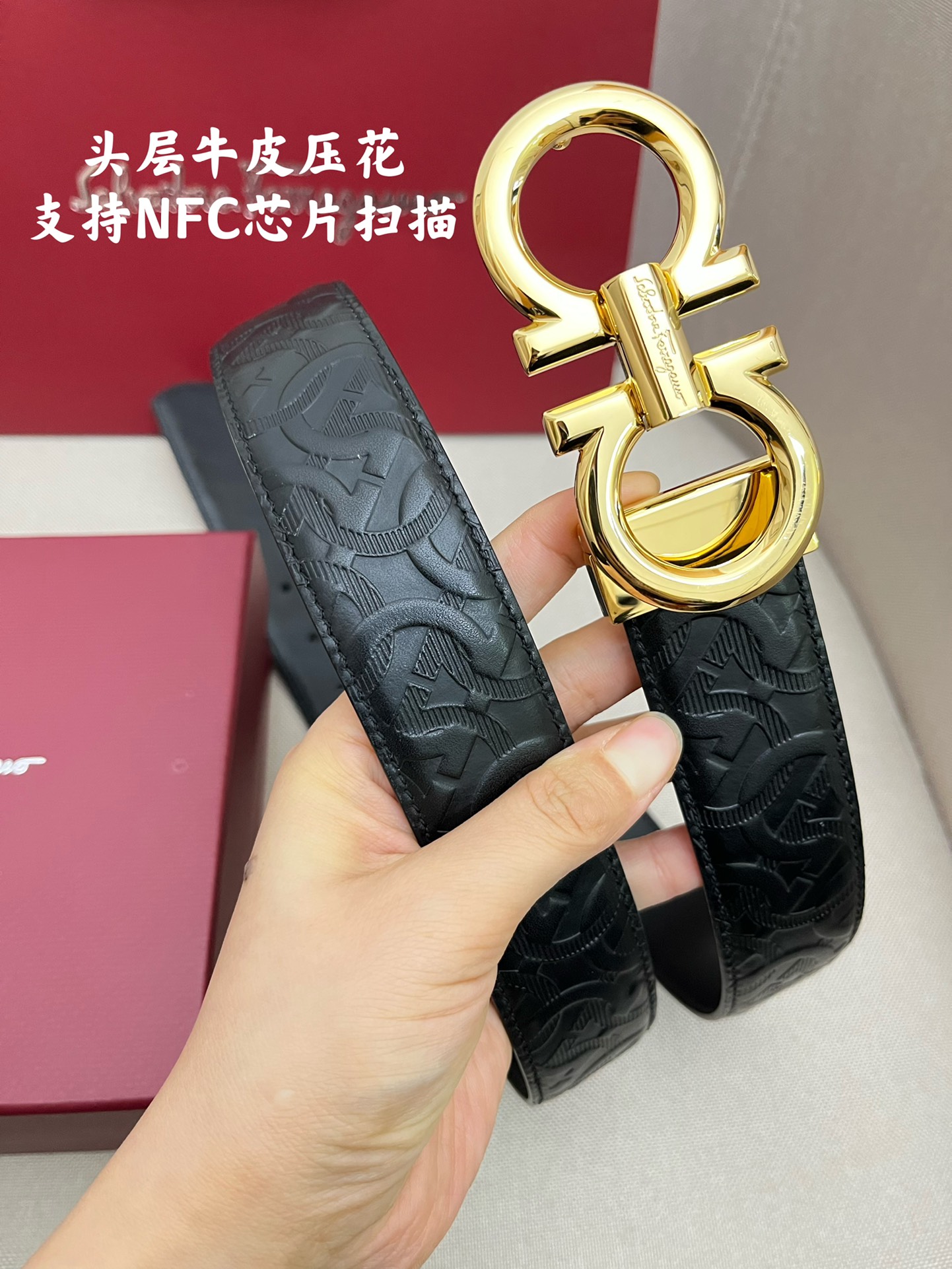 Salvatore Ferragamo Male Leather Belt Cow Leather M