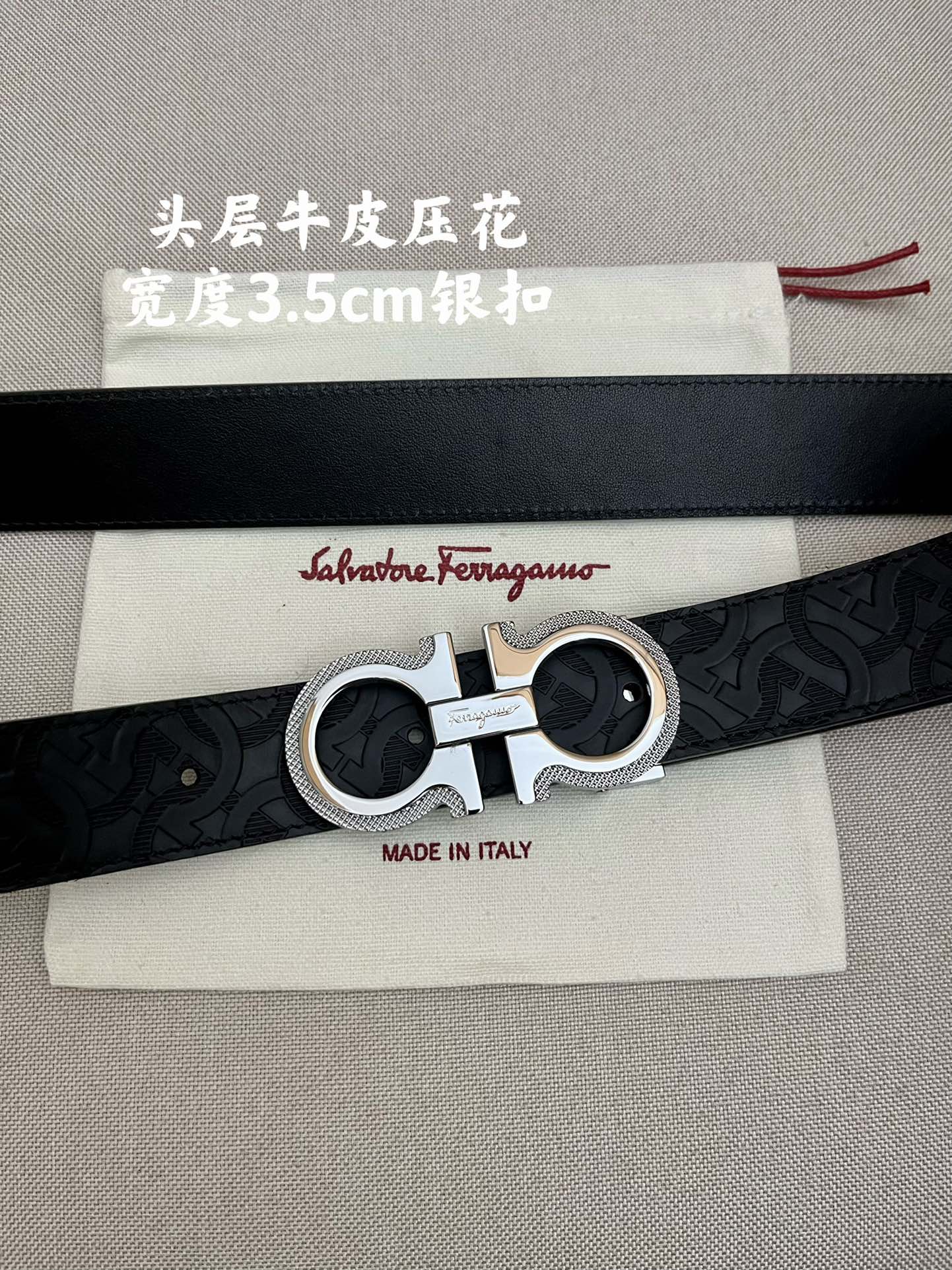 Salvatore Ferragamo Male Leather Belt Cow Leather M