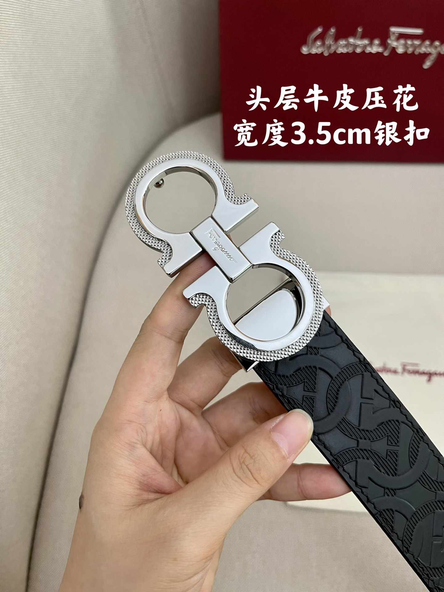 Salvatore Ferragamo Male Leather Belt Cow Leather M