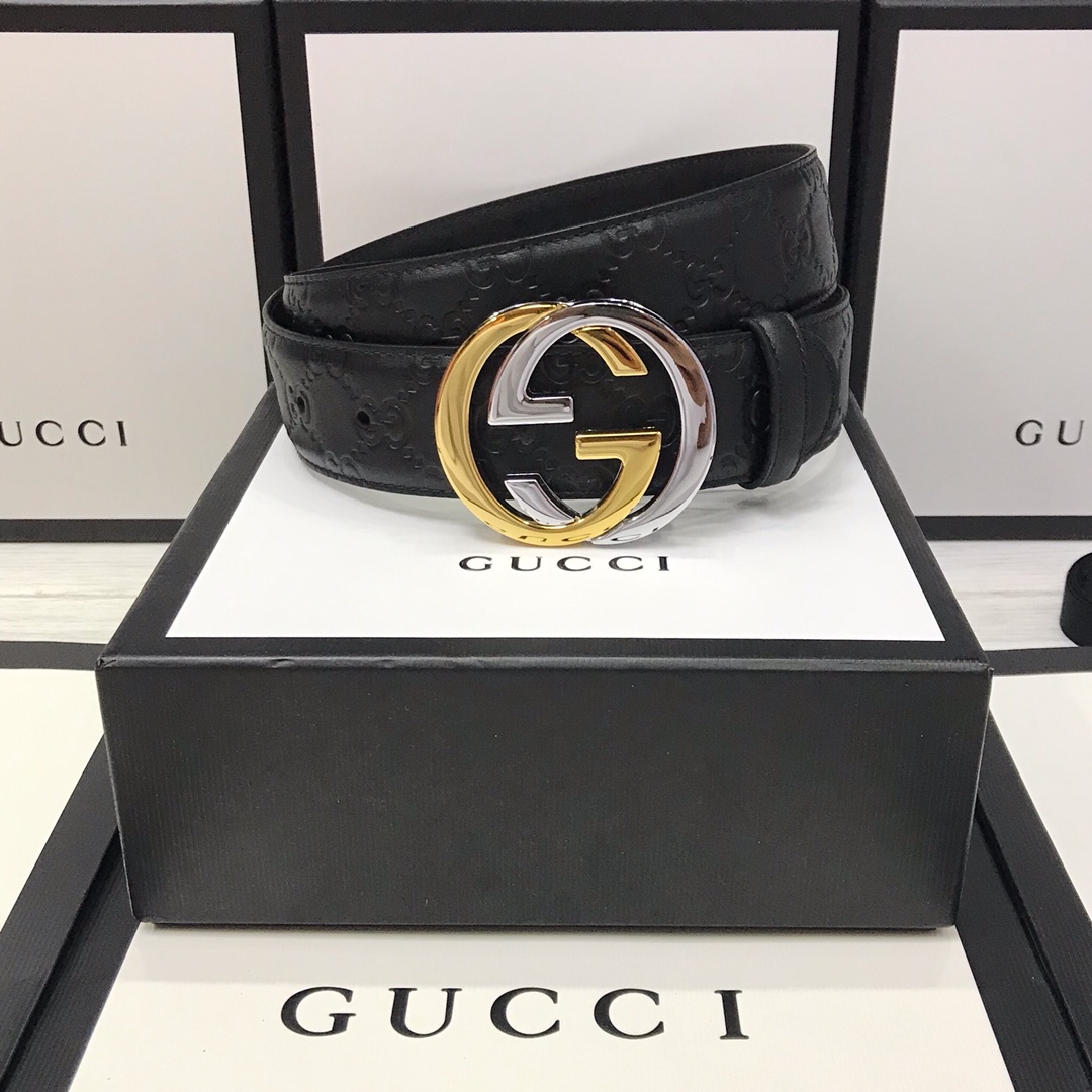 Gucci Basic Belt Top Grain Leather Black M