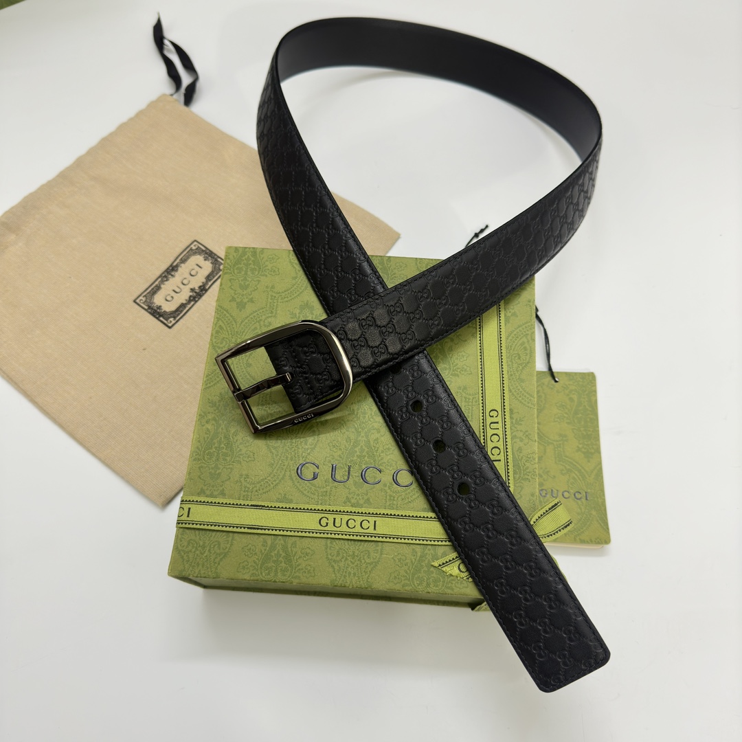 Gucci Basic Belt Cow Leather Wide Width M
