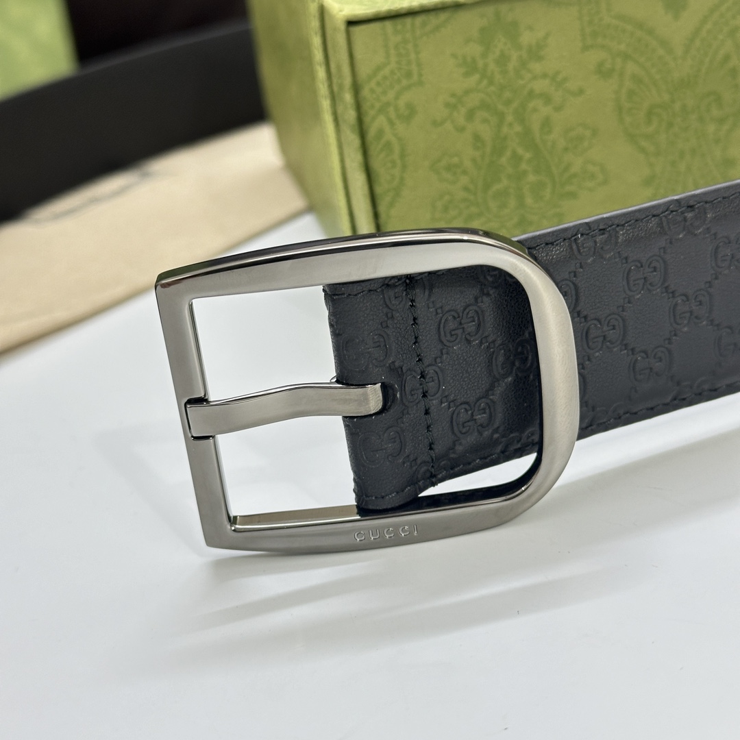 Gucci Basic Belt Cow Leather Wide Width M