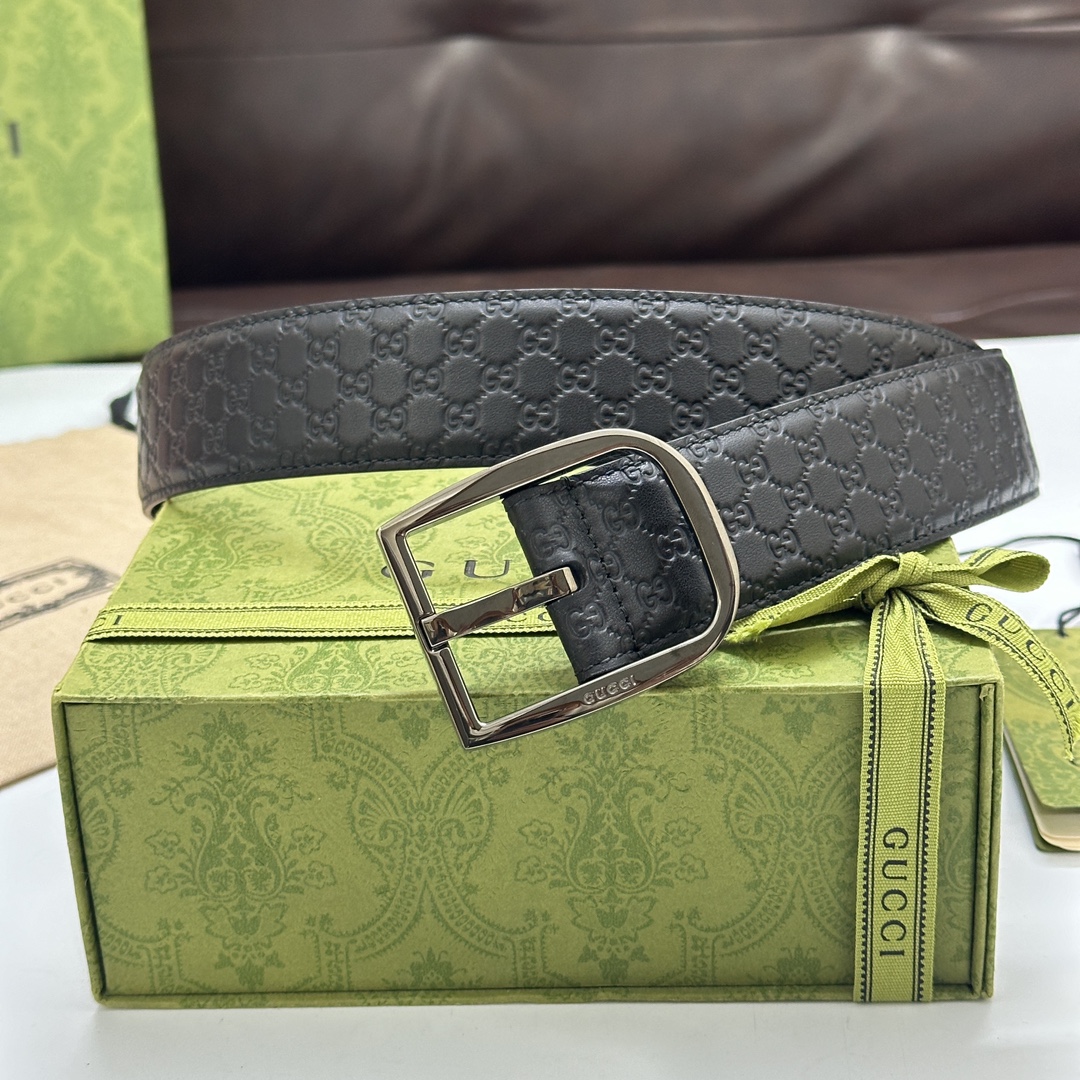 Gucci Basic Belt Cow Leather Wide Width M